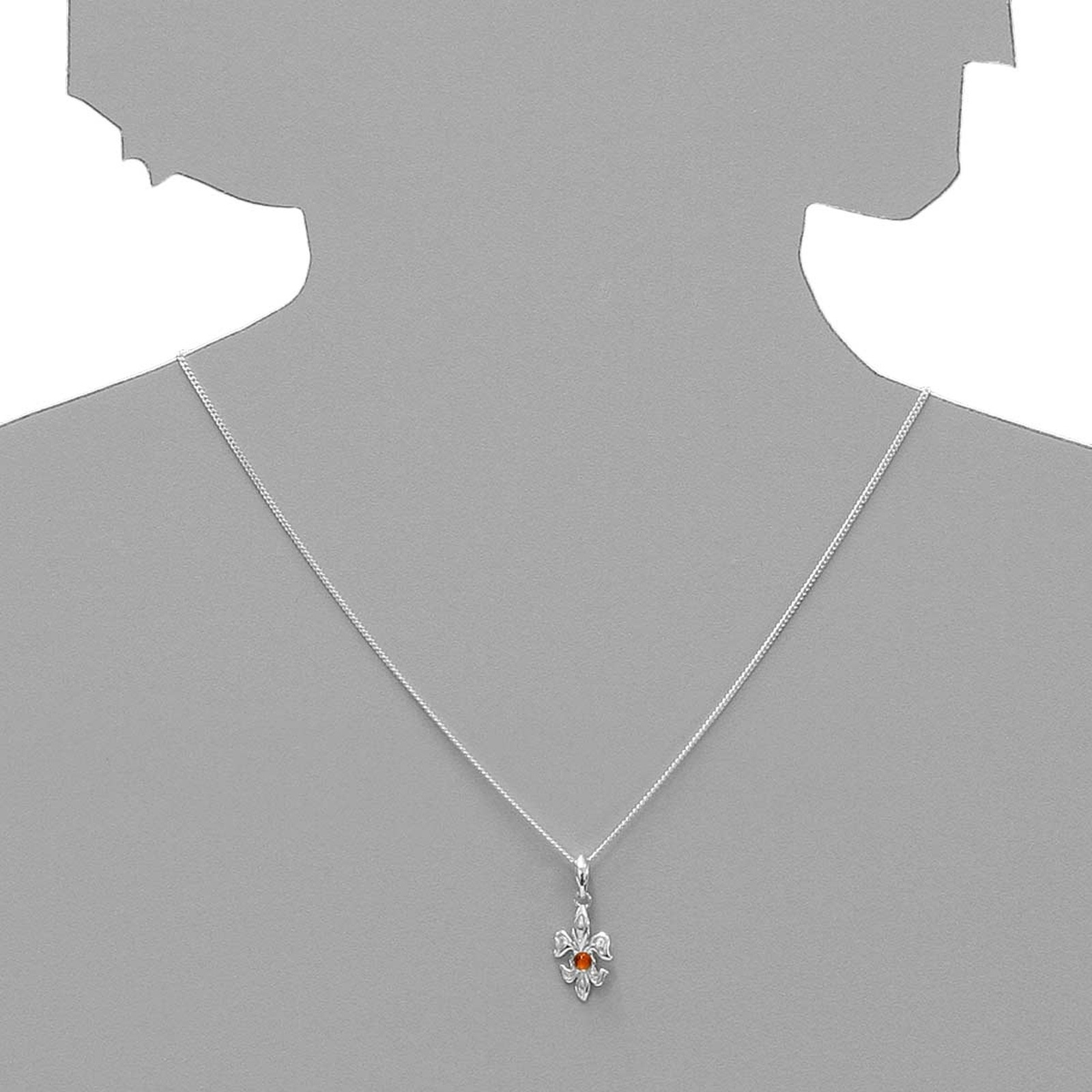 OSTSEE-SCHMUCK Kette mit Anhänger »- Lilie - Silber 925/000 - Bernstein«