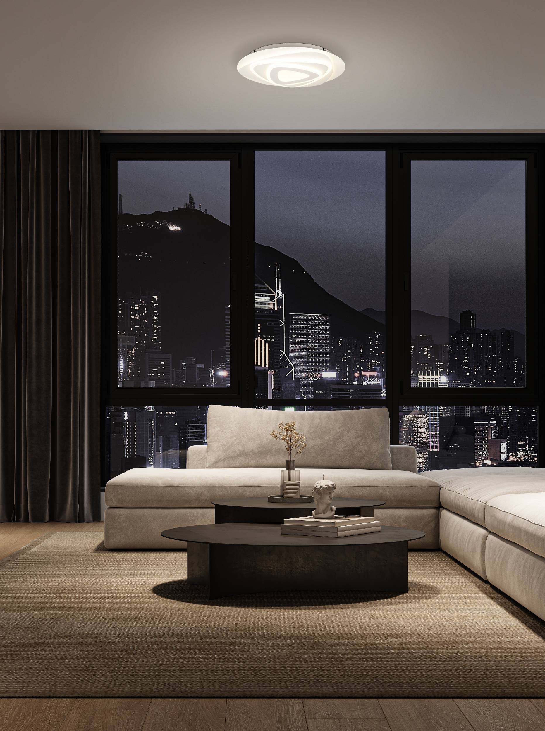 EGLO Deckenleuchte »Palagiano Deckenlampe, Deckenbeleuchtung aus Kunststoff, Flurlampe« LED-Modul 1 Stk. Neutralweiß Wand-/Deckenleuchte - H5,5 x Ø38 cm - weiß - 21W inkl.