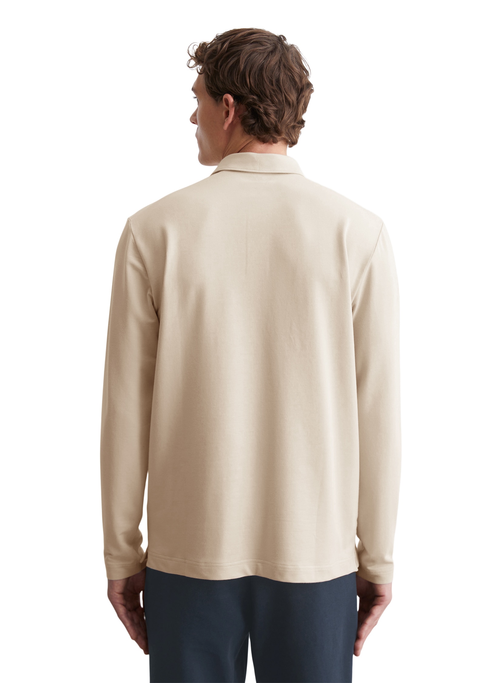 Marc O'Polo Langarm-Poloshirt »aus weichem Bio-Baumwoll-Viskose-Mix«