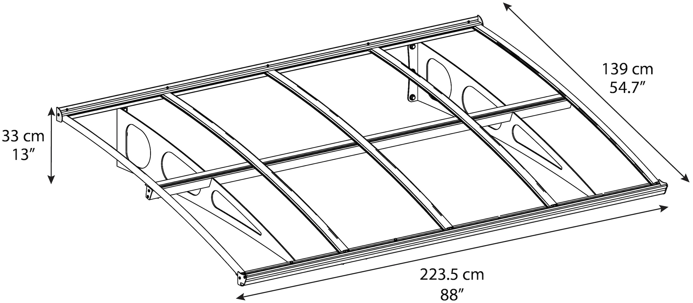 Palram - Canopia Vordach »Bordeaux 2230« BxT: 223x139 cm