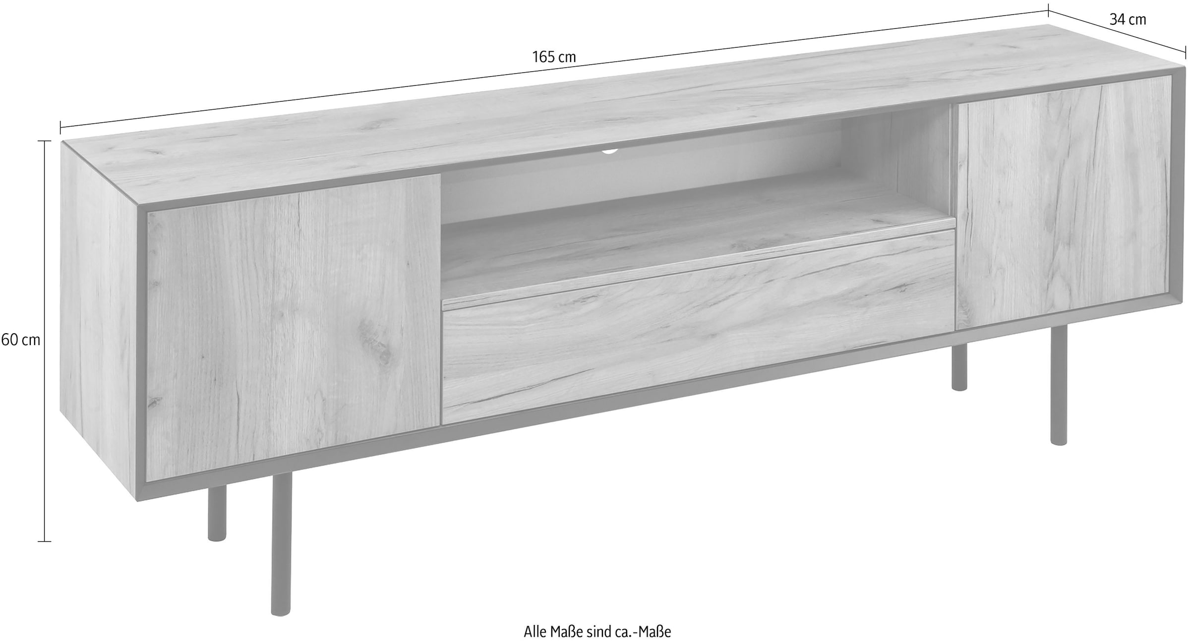 Paroli Sideboard »Susa«, Breite 165 cm, 2 Türen