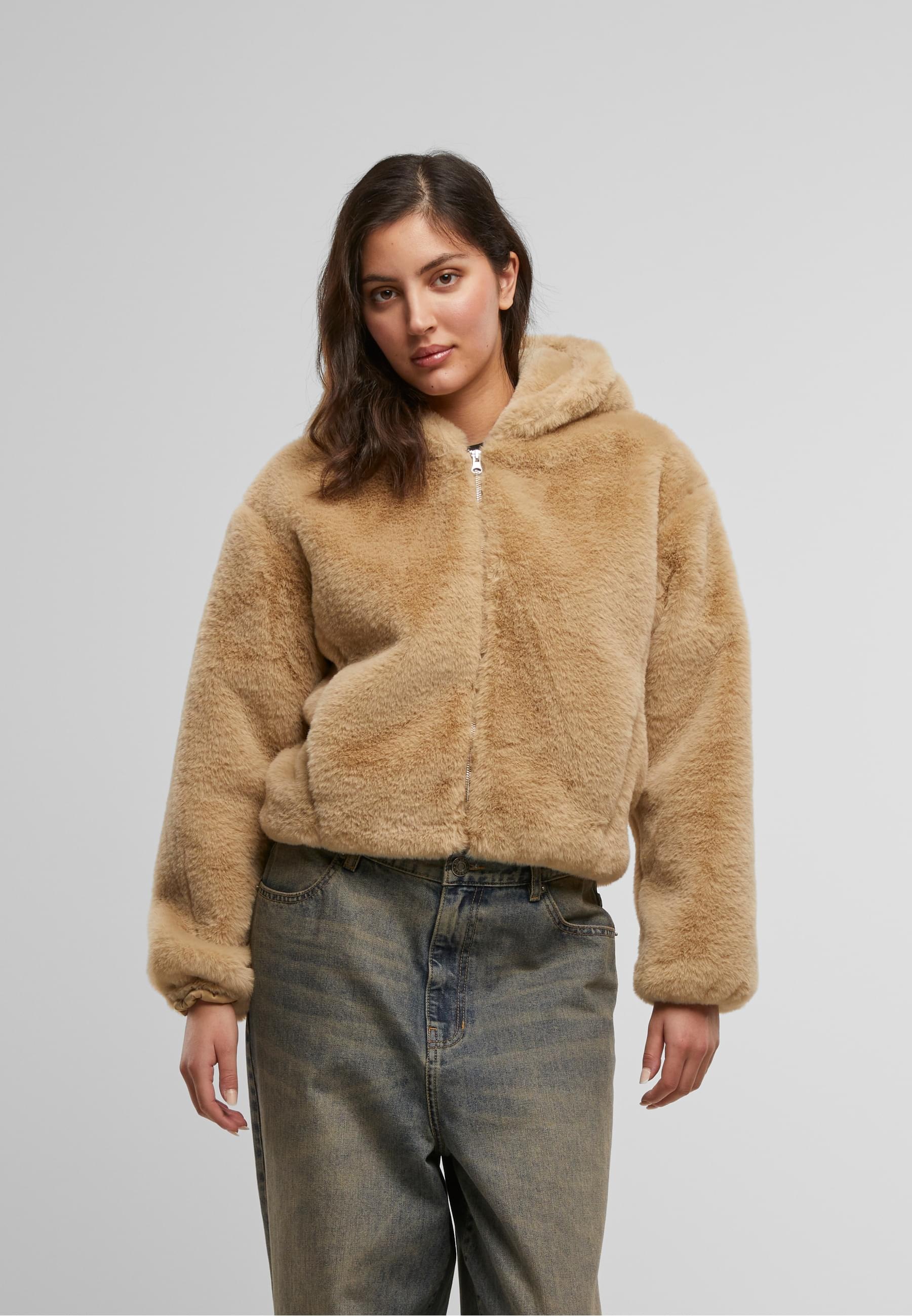 URBAN CLASSICS Sweatjacke »Urban Classics Ladies Full Zip Faux Fur Hoodie«