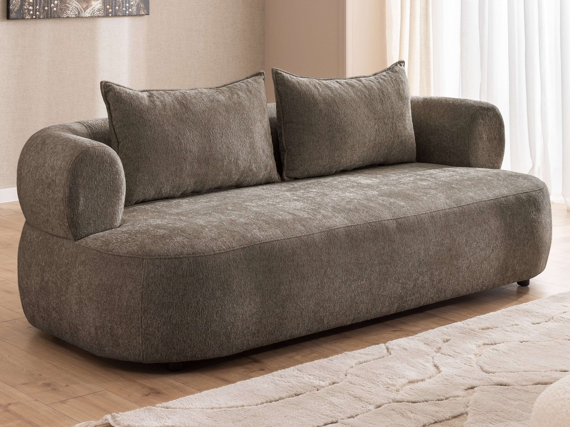 Home affaire 3-Sitzer "LUSSAC 3-Sitzer Design-Sofa mit Zierkissen, Maße B/T günstig online kaufen