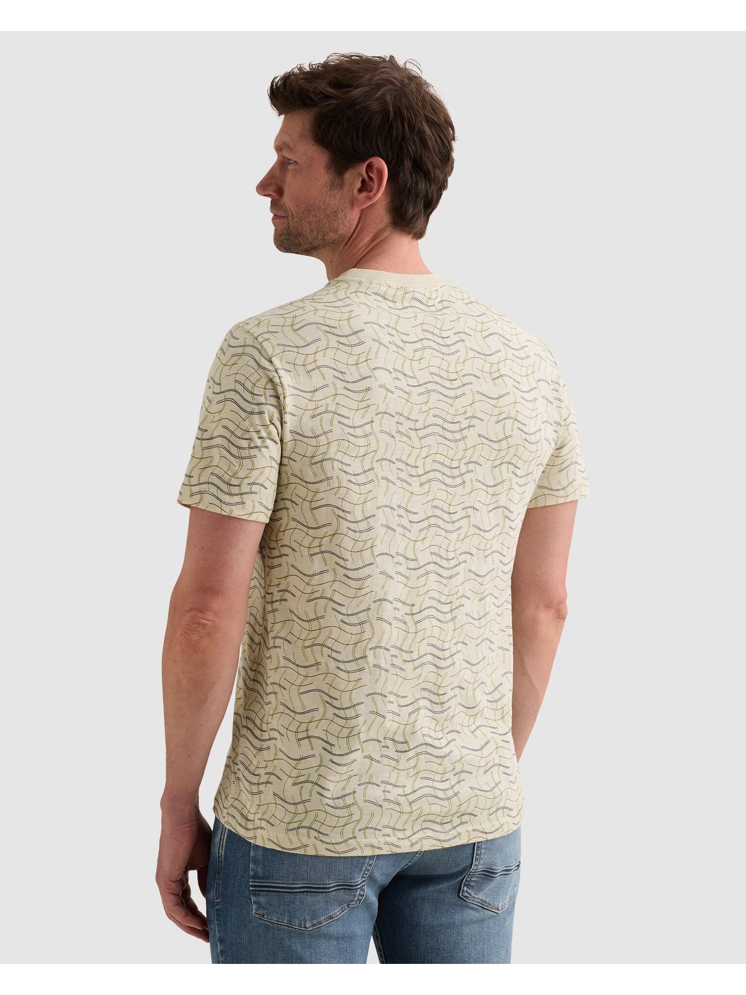 PME LEGEND Kurzarmshirt »T-shirt RH slub jersey alloverprint« gemustert, mit Logo-Badge