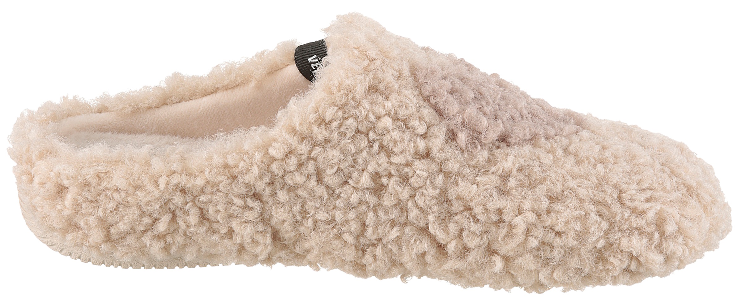 VERBENAS Pantoffel »York Curly«, Homeslipper, Hausschuh, Wohlfühlschuh mit Label