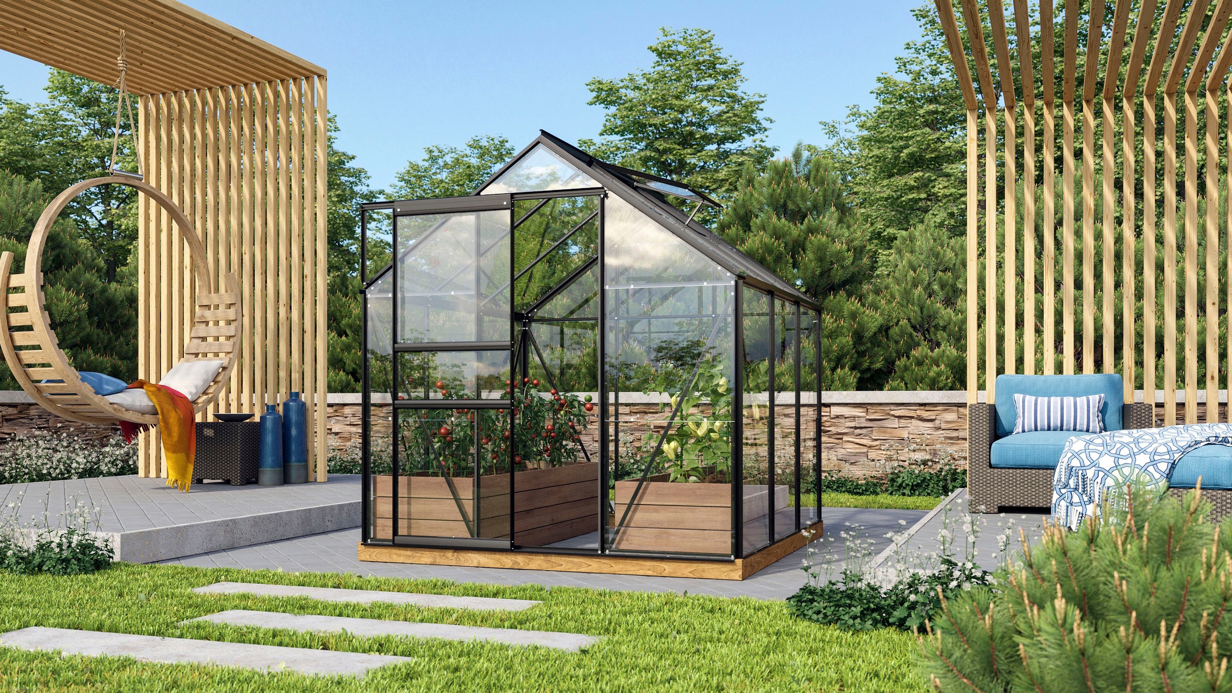 Vitavia Gewächshaus »Venus 3800«, Alu-Profile, 3 mm Sicherheitsglas