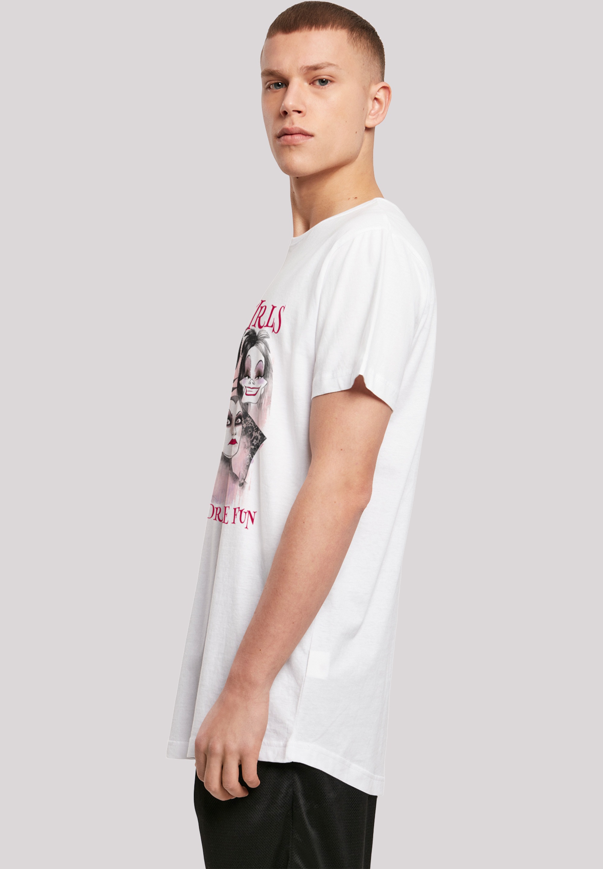 F4NT4STIC T-Shirt »Long Cut T-Shirt 'Disney Bad Girls Have More Fun'«, Herren,Premium Merch,Lang,Longshirt,Bedruckt