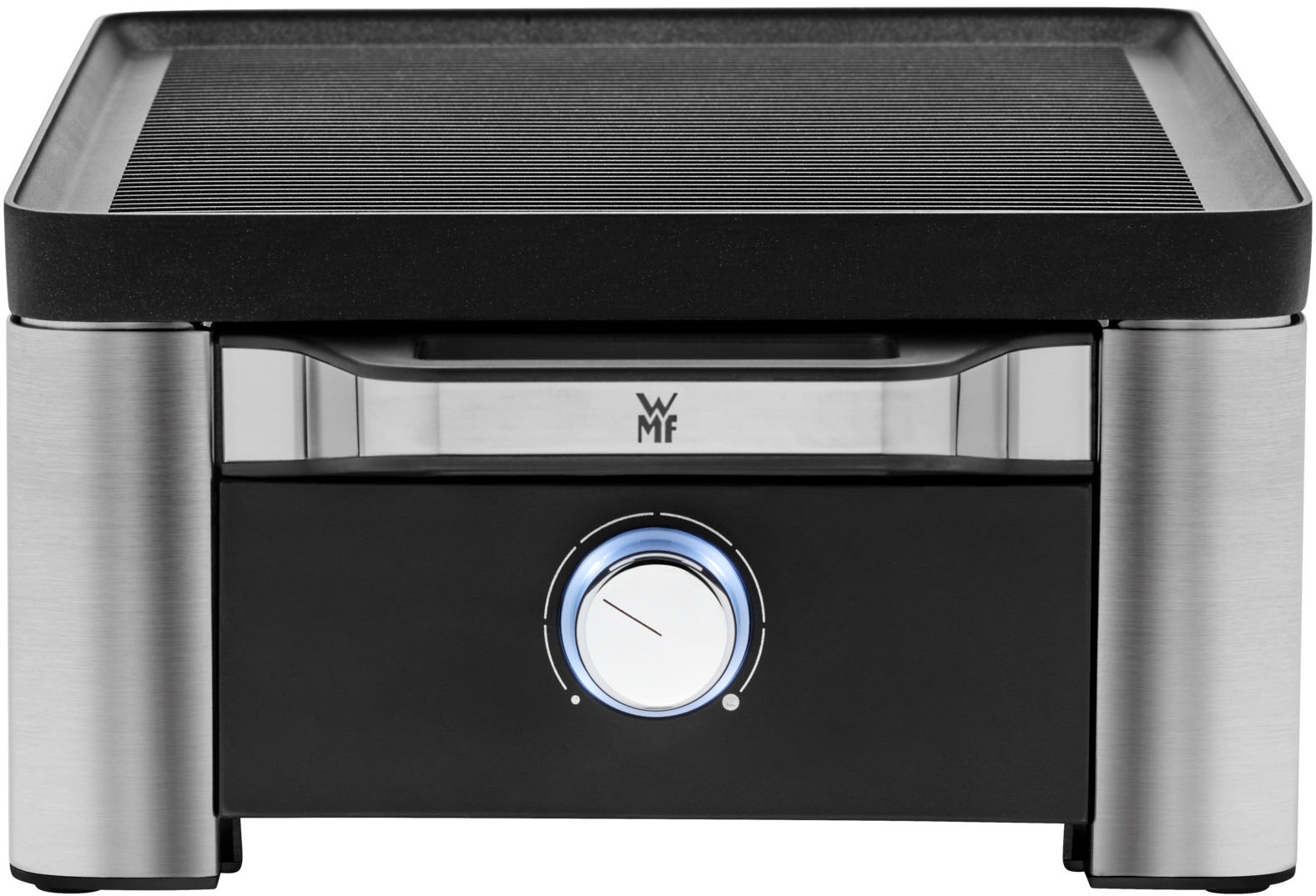 WMF Raclette »LONO, inkl. Parkebene für unbenutze Pfännchen«, 8 St. Raclettepfännchen, 1500 W, Spülmaschinengeeignete Pfannen und Spatel, antihaftbeschichtete Platte