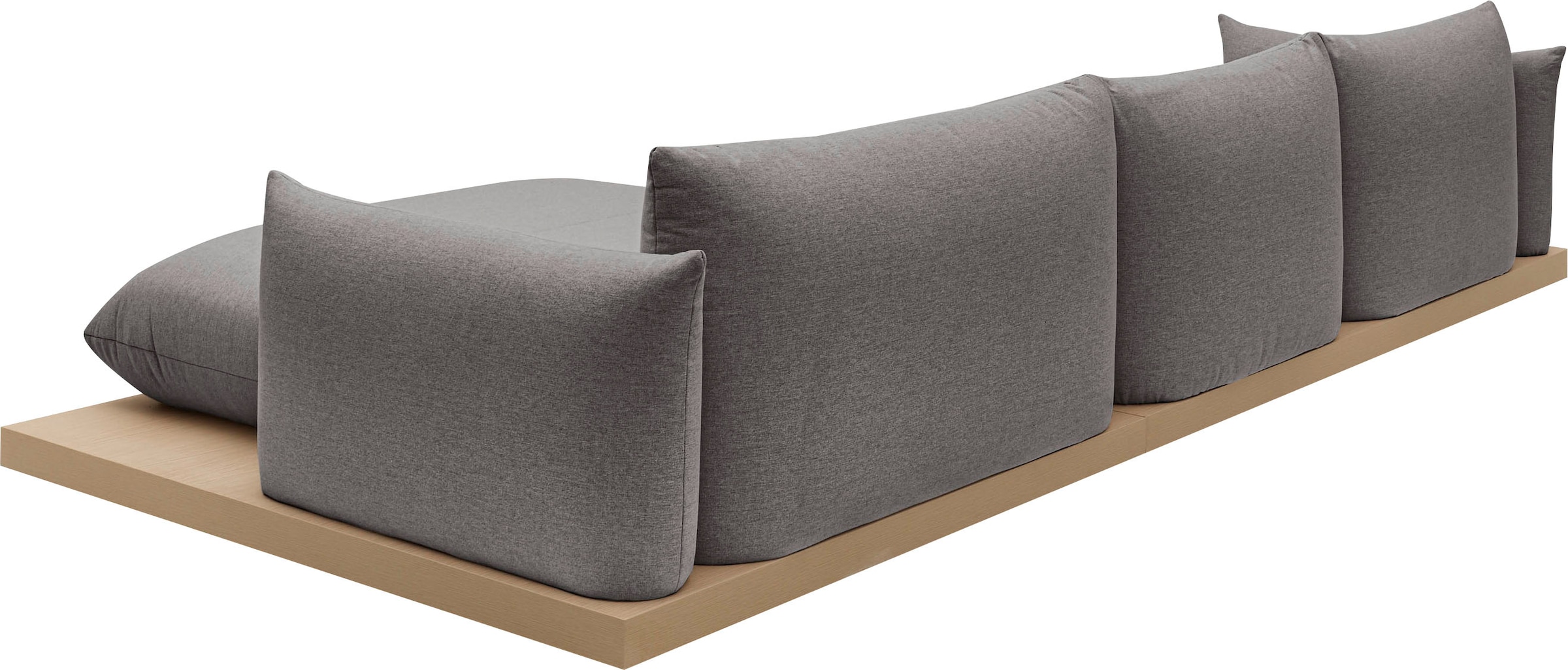 OTTO home Ecksofa »Kalix, Polsterecke mit kräftigem Holz-Plateau, moderne Couch in L-Form«, wahlweise Recamiere links o. rechts, Strukturstoff, hoher Sitzkomfort