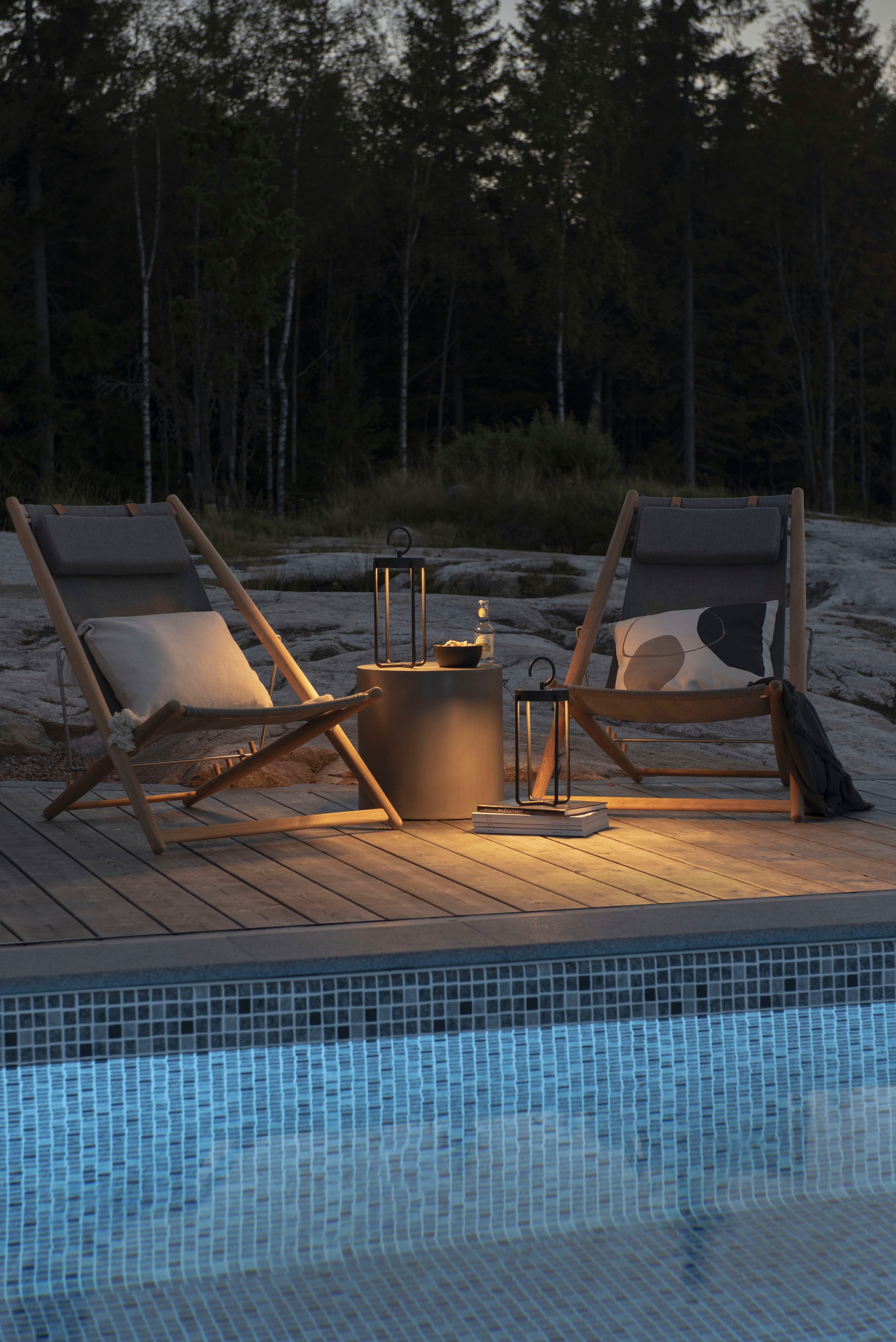 KONSTSMIDE LED Laterne »Manorola« LED-Modul 2 Stk. Warmweiß Manorola LED USB-Latene klein schwarz, dimmbar 2700K/3000K