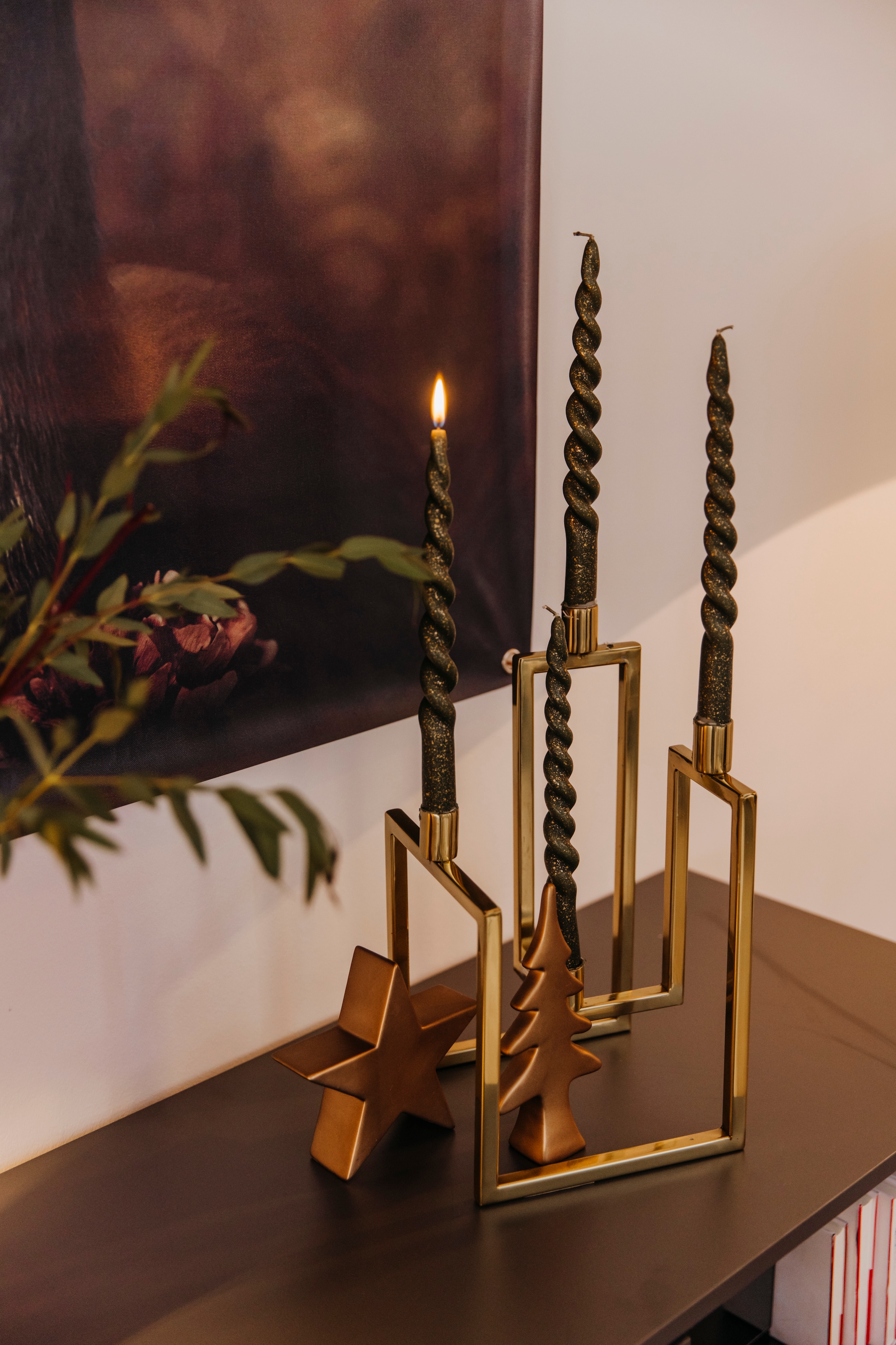 Edelstahl«, Stabkerzenhalter, flammig, | BAUR Design - St.), AM 4 Kerzenständer (1 Adventsleuchter »aus