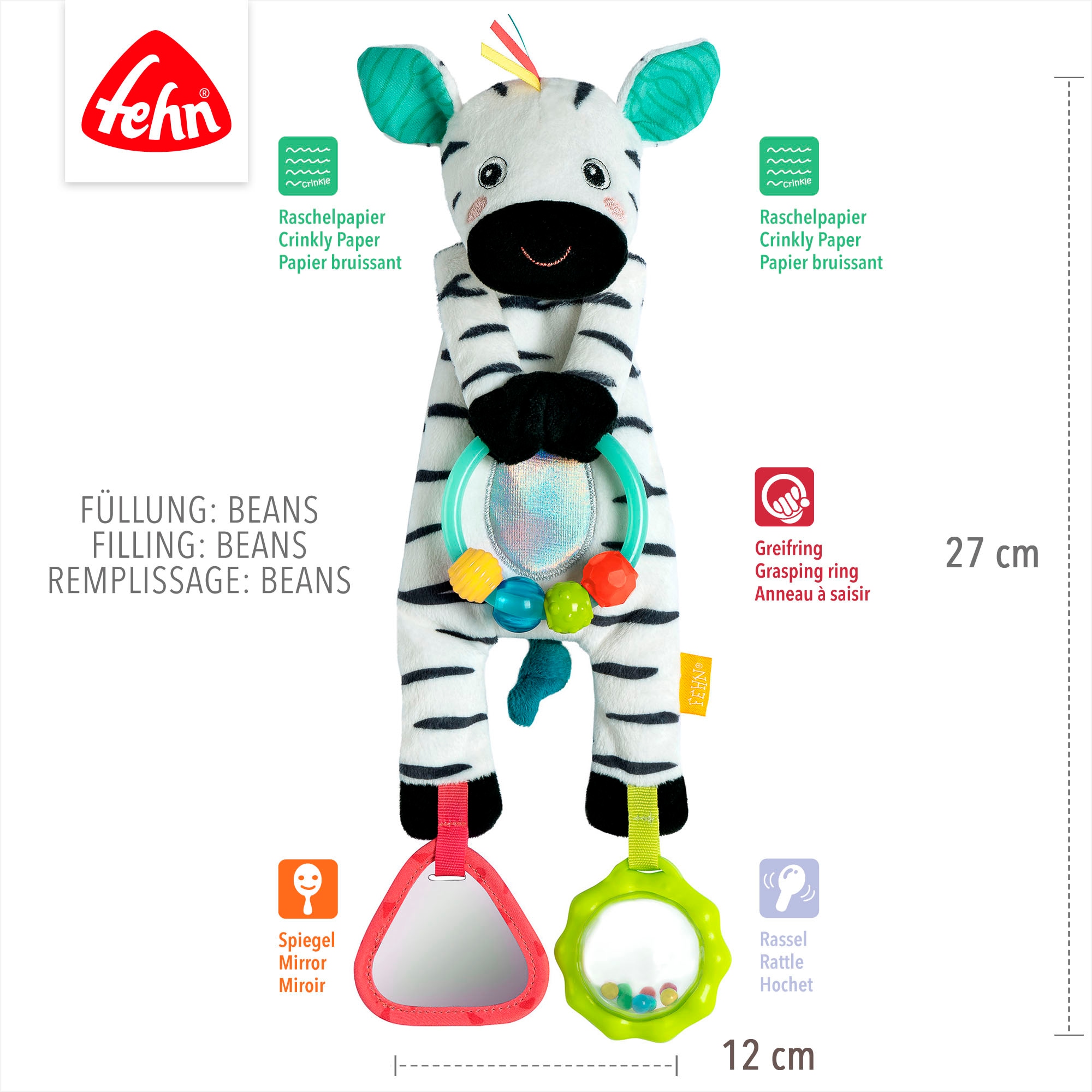 Fehn Greifspielzeug »DoBabyDoo, Bean Bag Zebra«