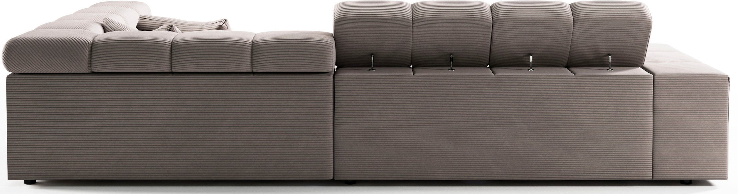 INOSIGN Ecksofa »Ancona incl. Kopfteilverstellung, Zierkissen Breite 319cm, L-Form«, wahlweise motorische Sitztiefenverstellung, auch in Cord + Easy Care