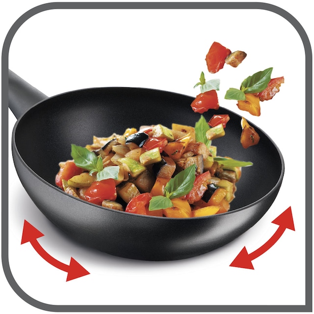 Tefal Wok »D52619 Resist«, Aluminium, Emaille, Antihaft, Thermo-Signal, alle  Herdarten außer Induktion kaufen | BAUR