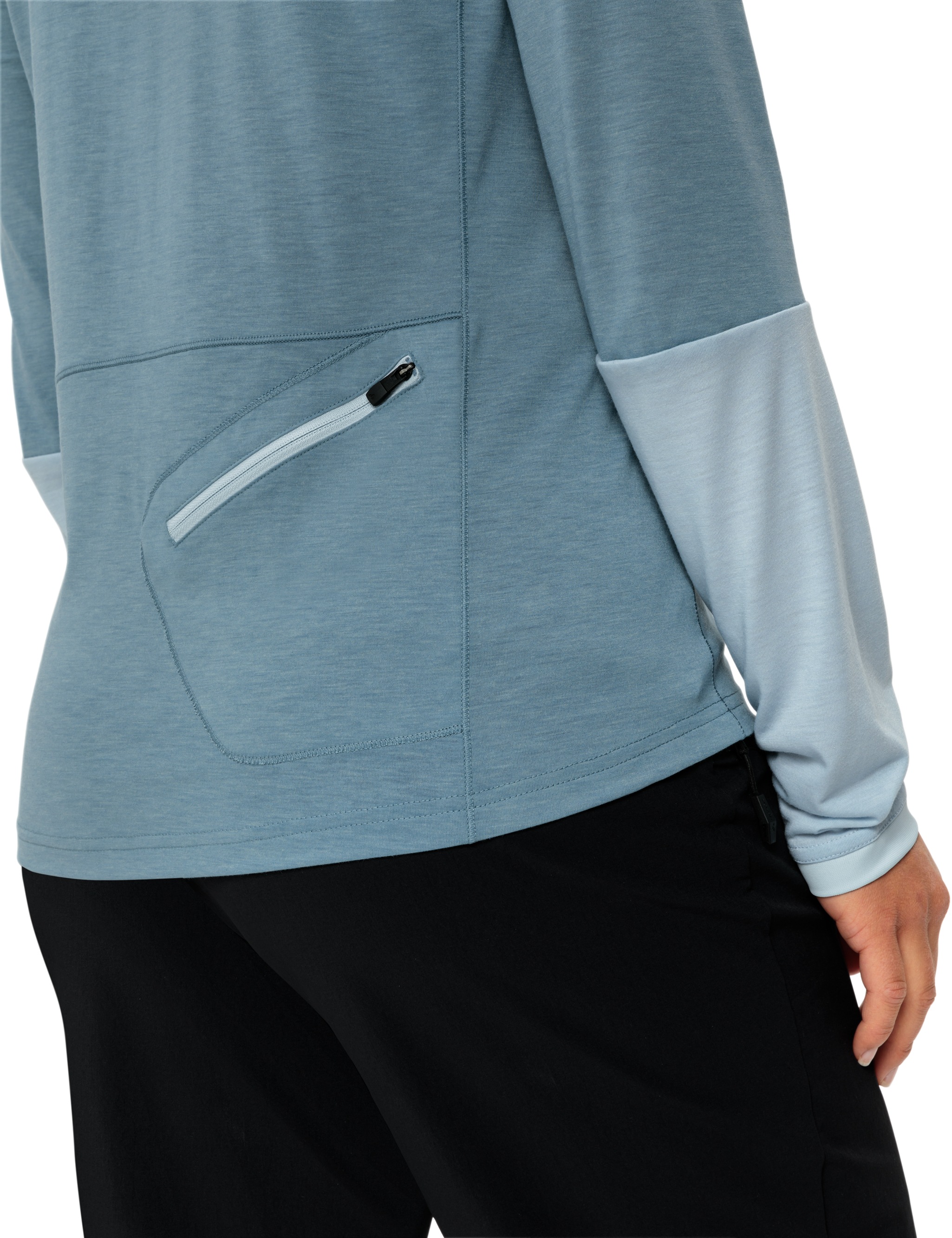 Thumbnail - VAUDE Funktionsshirt "WOMENS TREMALZO LS SHIRT" 1 Stk. mit Schalkragen, mit Kapuze, mit Reißverschlusstasche am Rücken