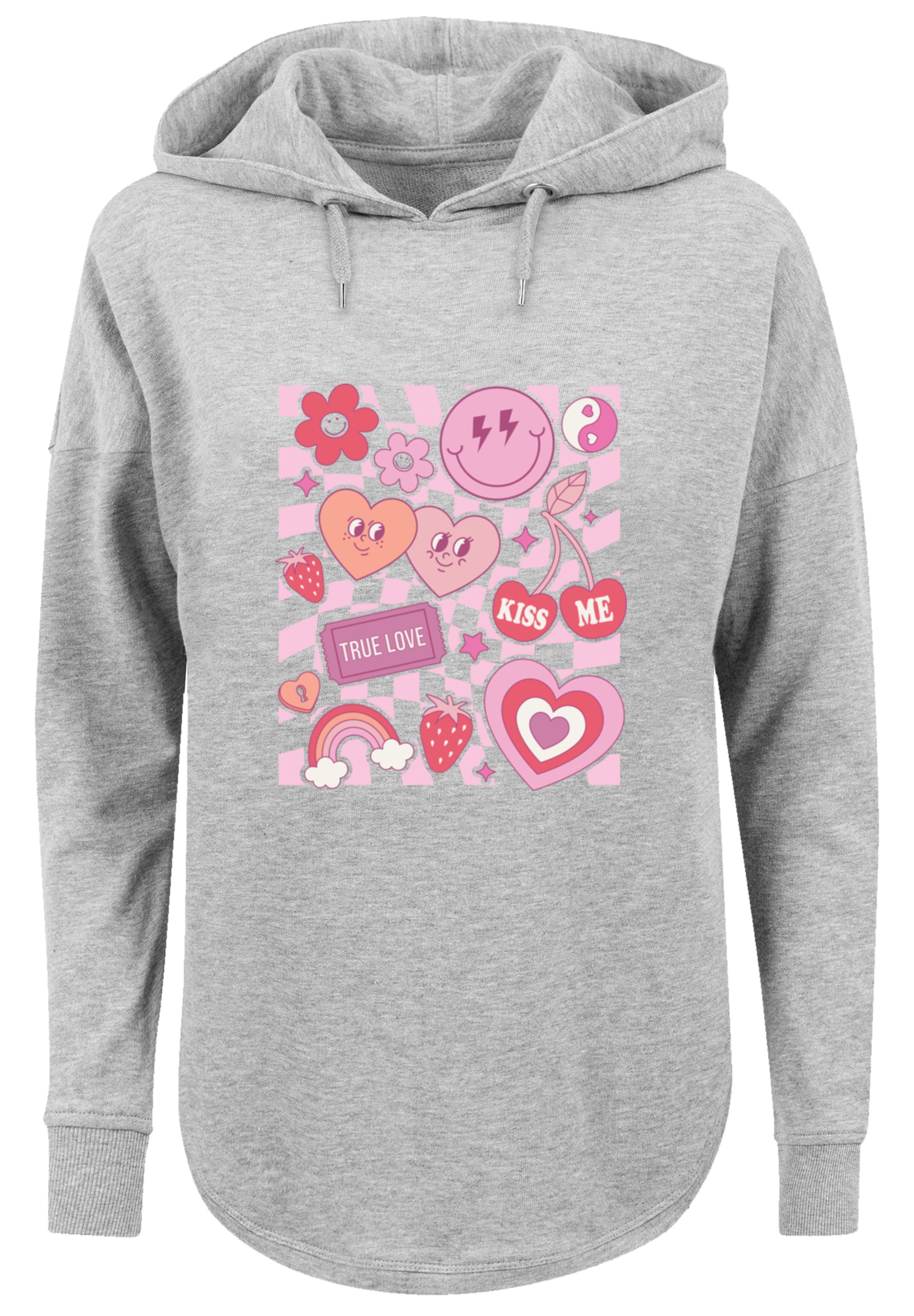 F4NT4STIC Kapuzenpullover »Retro Valentinstag Herz Rainbow Fruits«, Premium Qualität