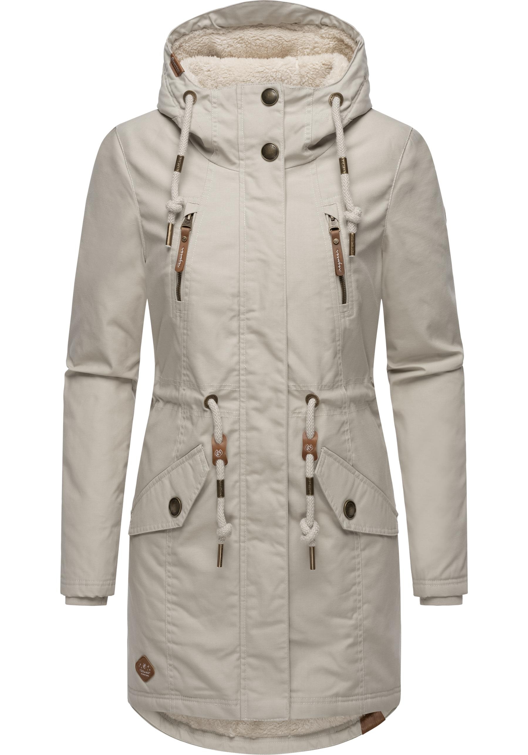 Ragwear Wintermantel »Elsie«, stylischer Winterparka mit Kapuze und Teddyfleece
