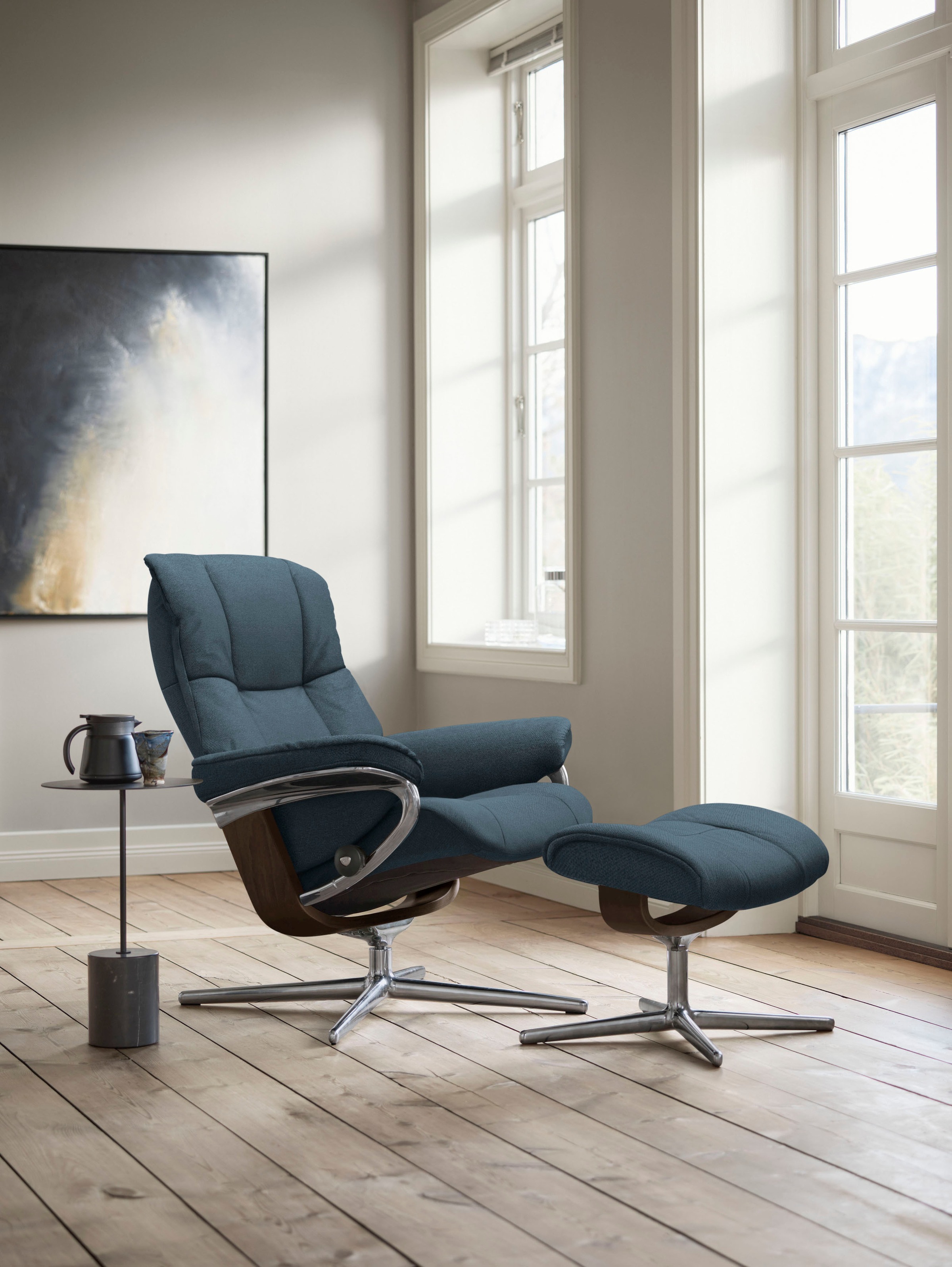 Stressless® Fußhocker »Mayfair«, mit Cross Base, Größe S, M & L, Holzakzent Braun