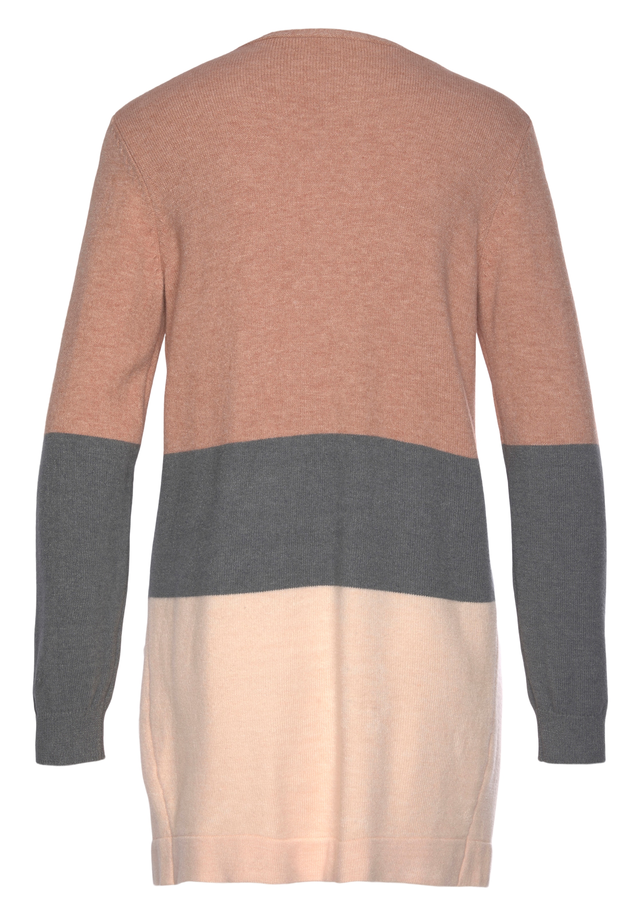 Vivance Cardigan, mit Colorblock-Optik und Taschen, lange Strickjacke