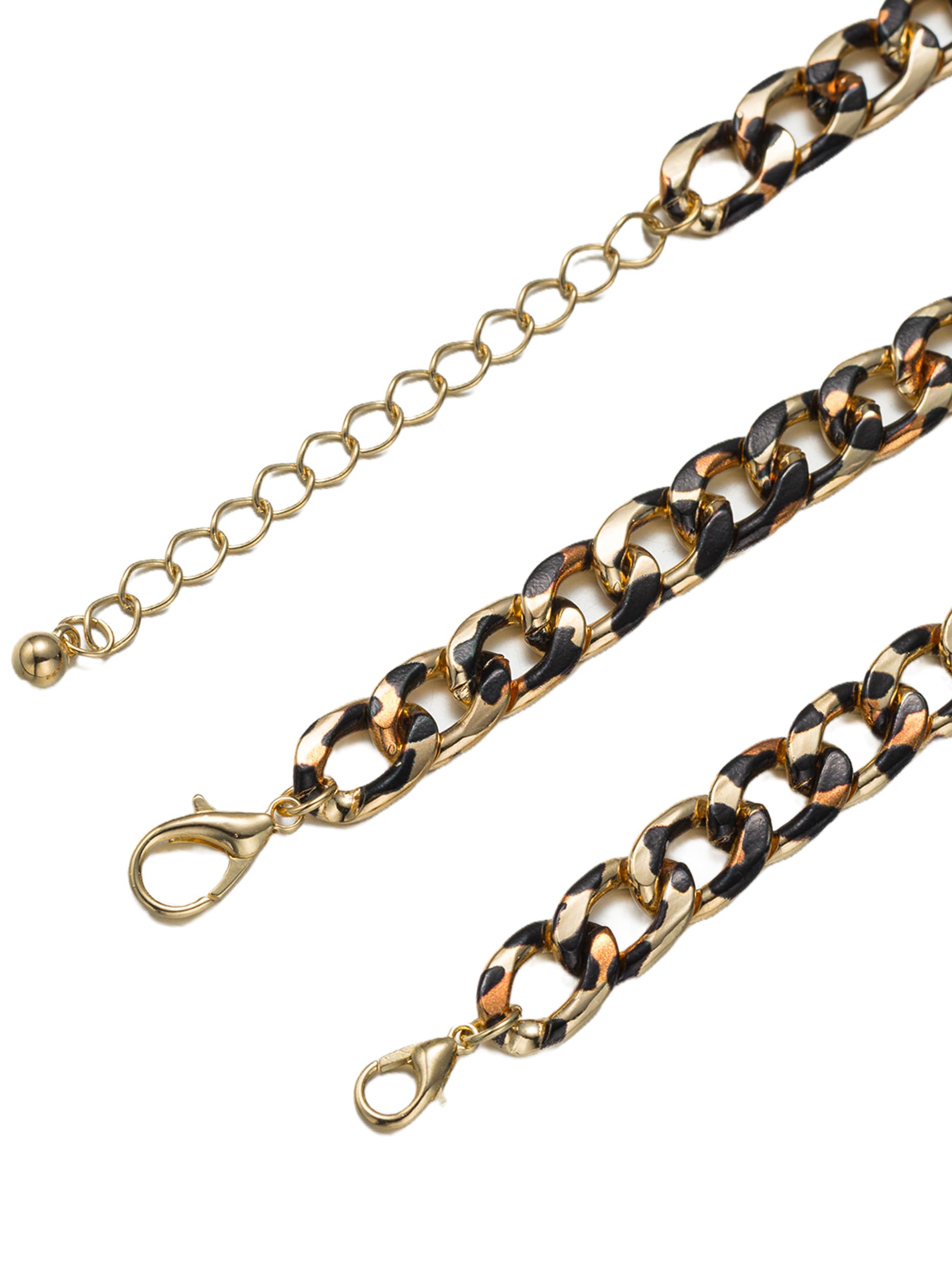 Aniston JEWELRY & WATCHES Ketten und Armband Set »Multipack Schmuck Geschenk Kupfer Armkette Halskette Animalprint« (Set, 2 tlg.)