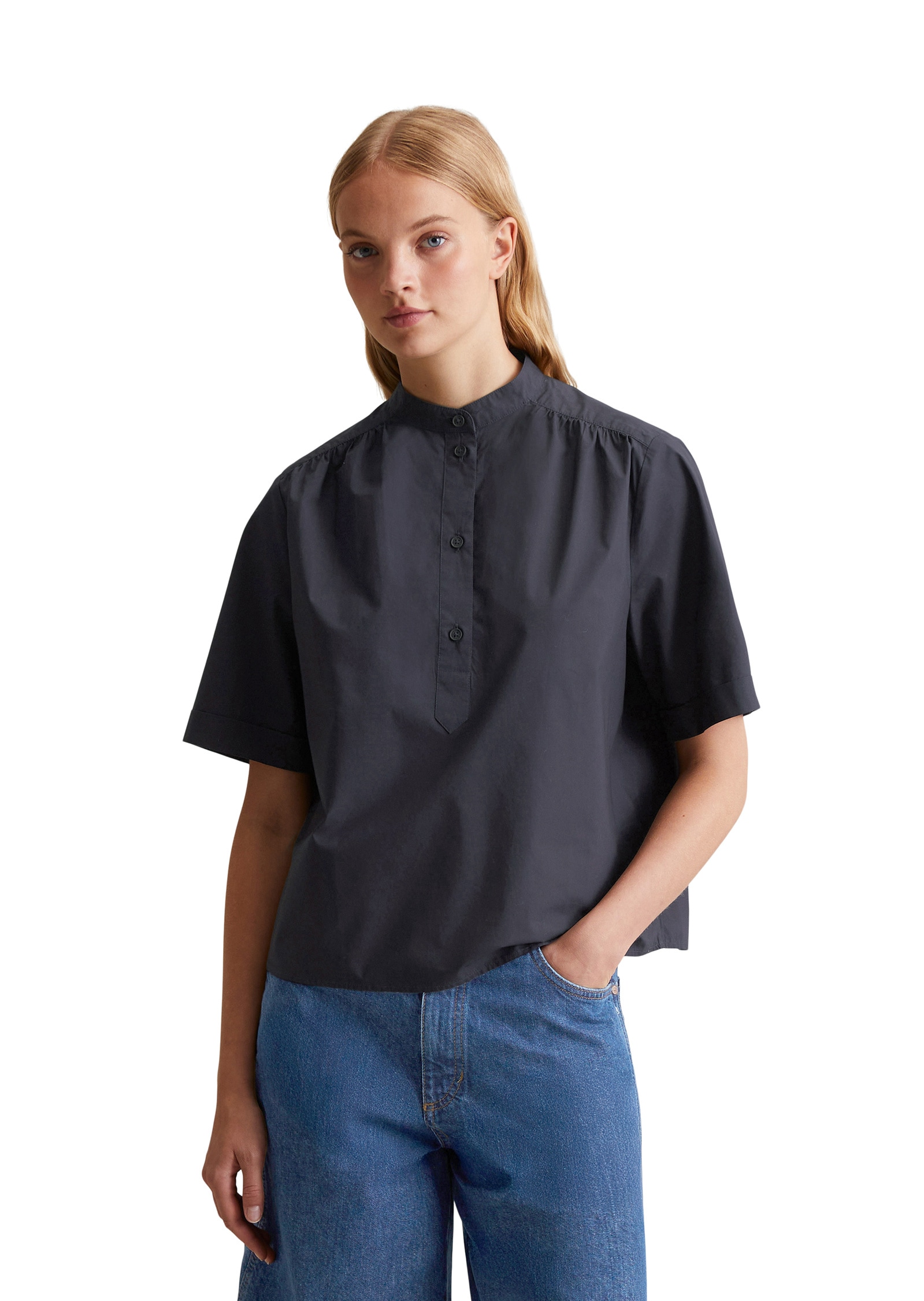 Marc OPolo DENIM Kurzarmbluse "aus Papertouch Popeline" günstig online kaufen
