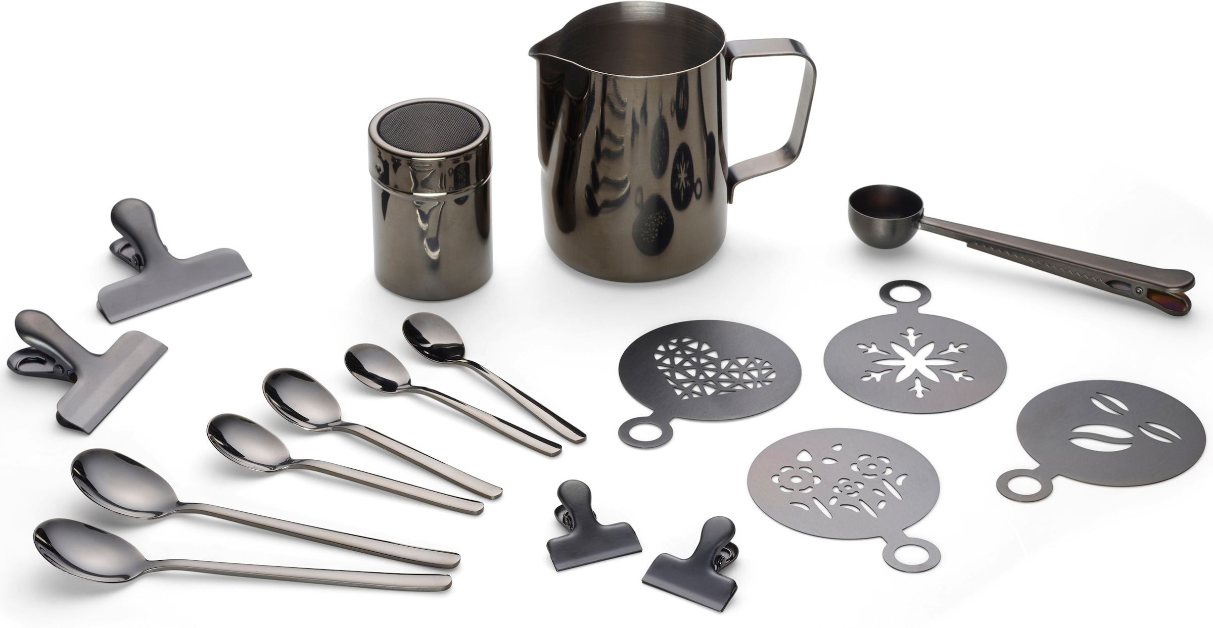 ECHTWERK Barista-Set, (Set, 23 tlg.), Kaffeezubehör-Set, ideal für Cappuccino oder Latte Macchiato, 23-tlg.