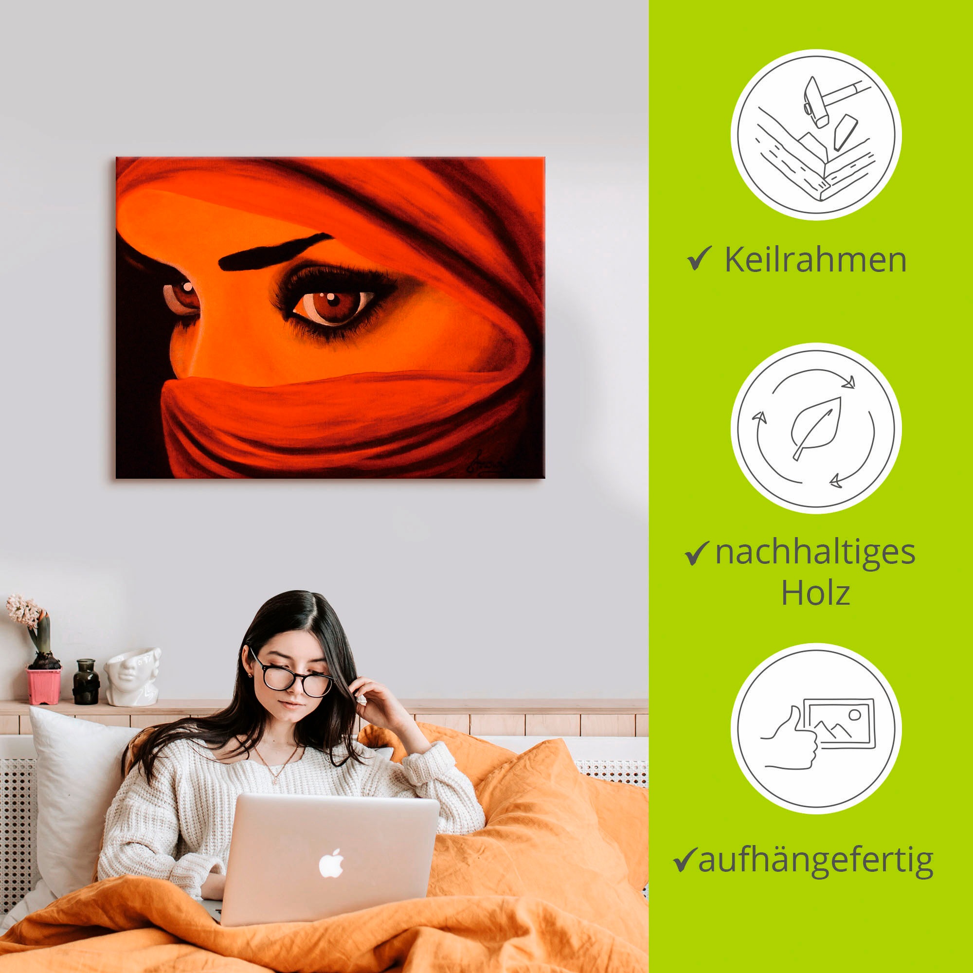 Artland Wandbild »Tuareg-Die von Gott Verlassene«, Frau, (1 St.), als Leinwandbild, Poster in verschied. Größen