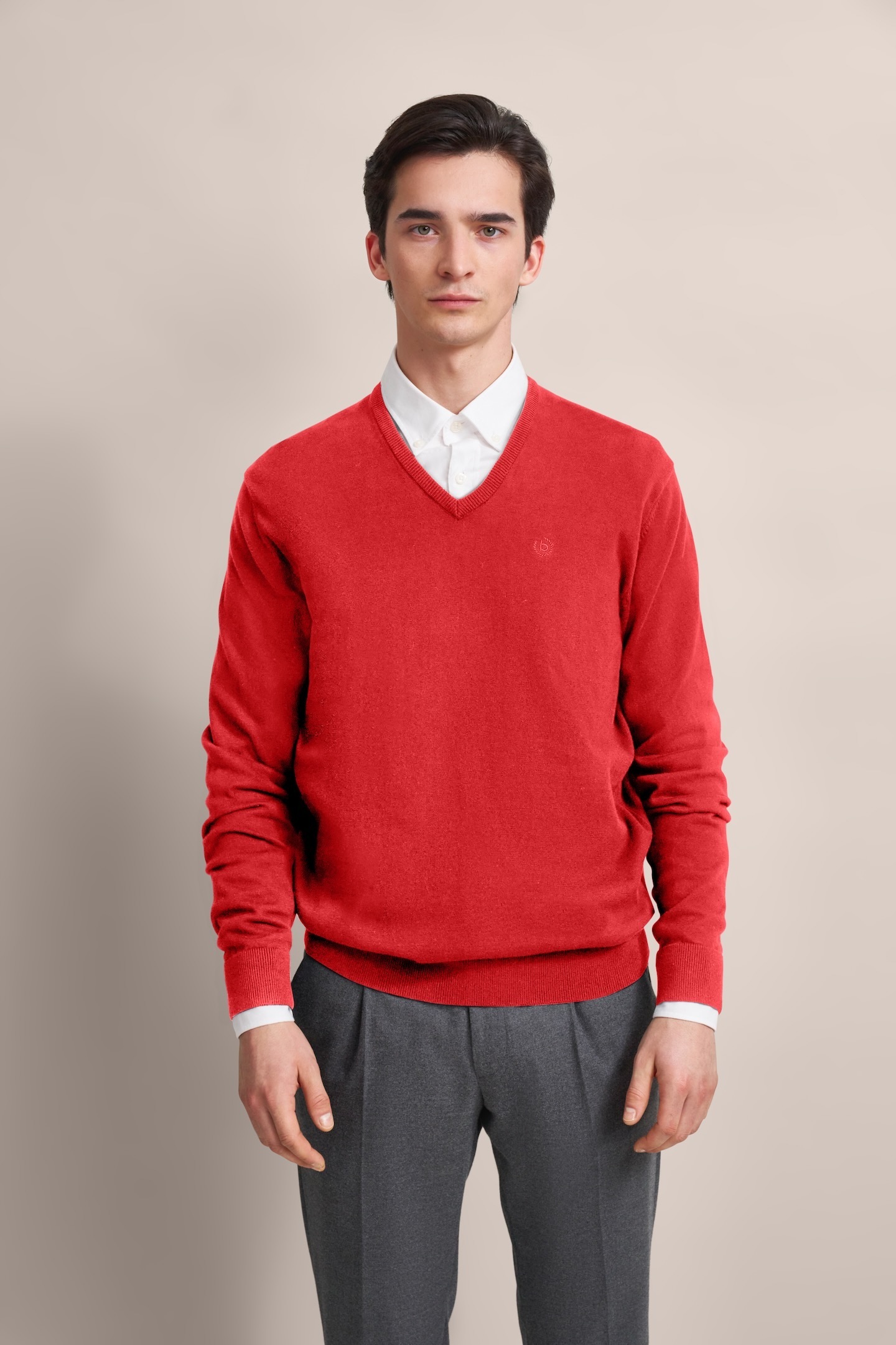 bugatti V-Ausschnitt-Pullover "Basic Essential" aus reine Baumwolle günstig online kaufen
