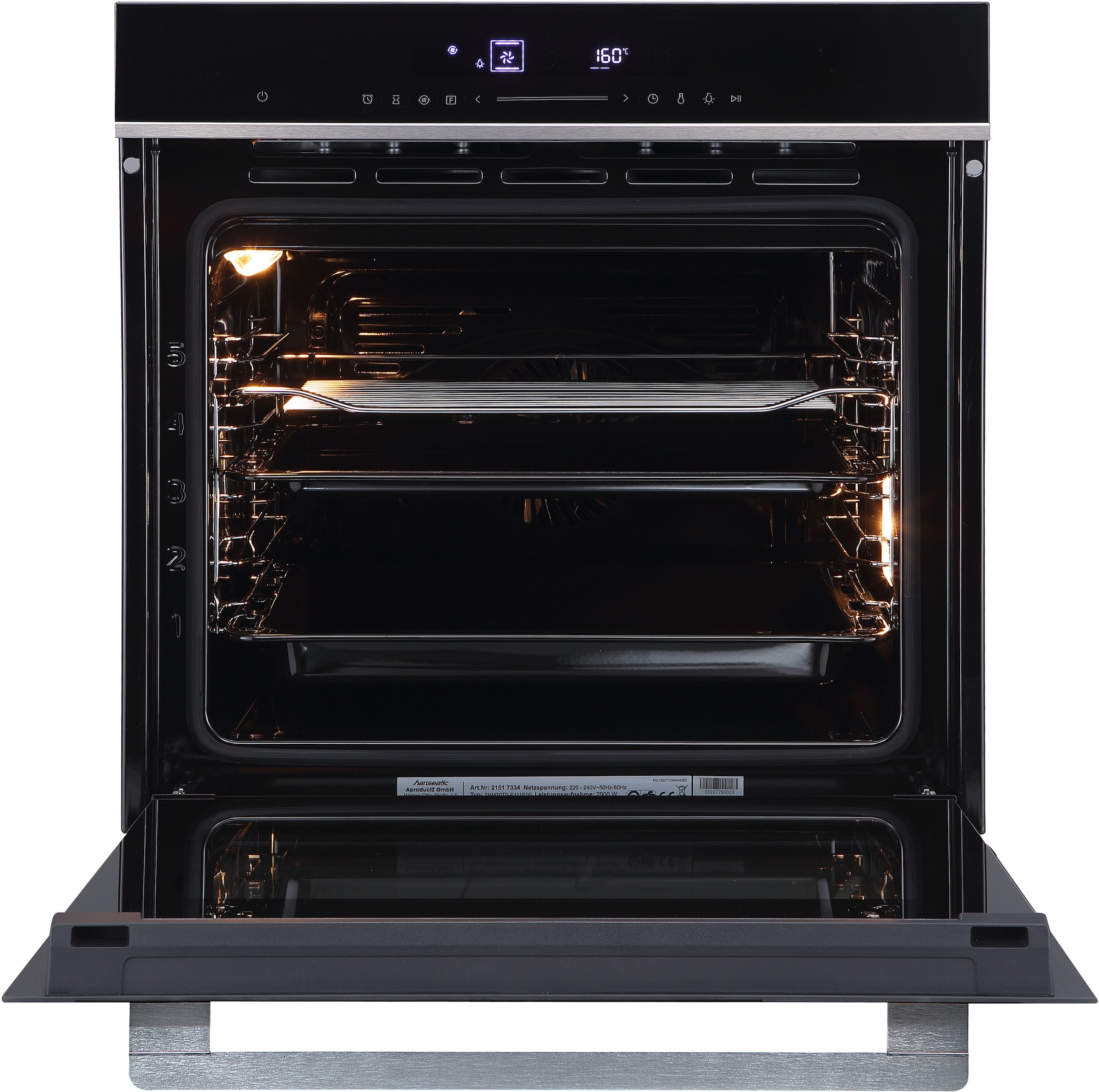 Hanseatic Einbaubackofen  »7NM30T0-E111E00«, Pizzastufe - damit die Pizza perfekt wird