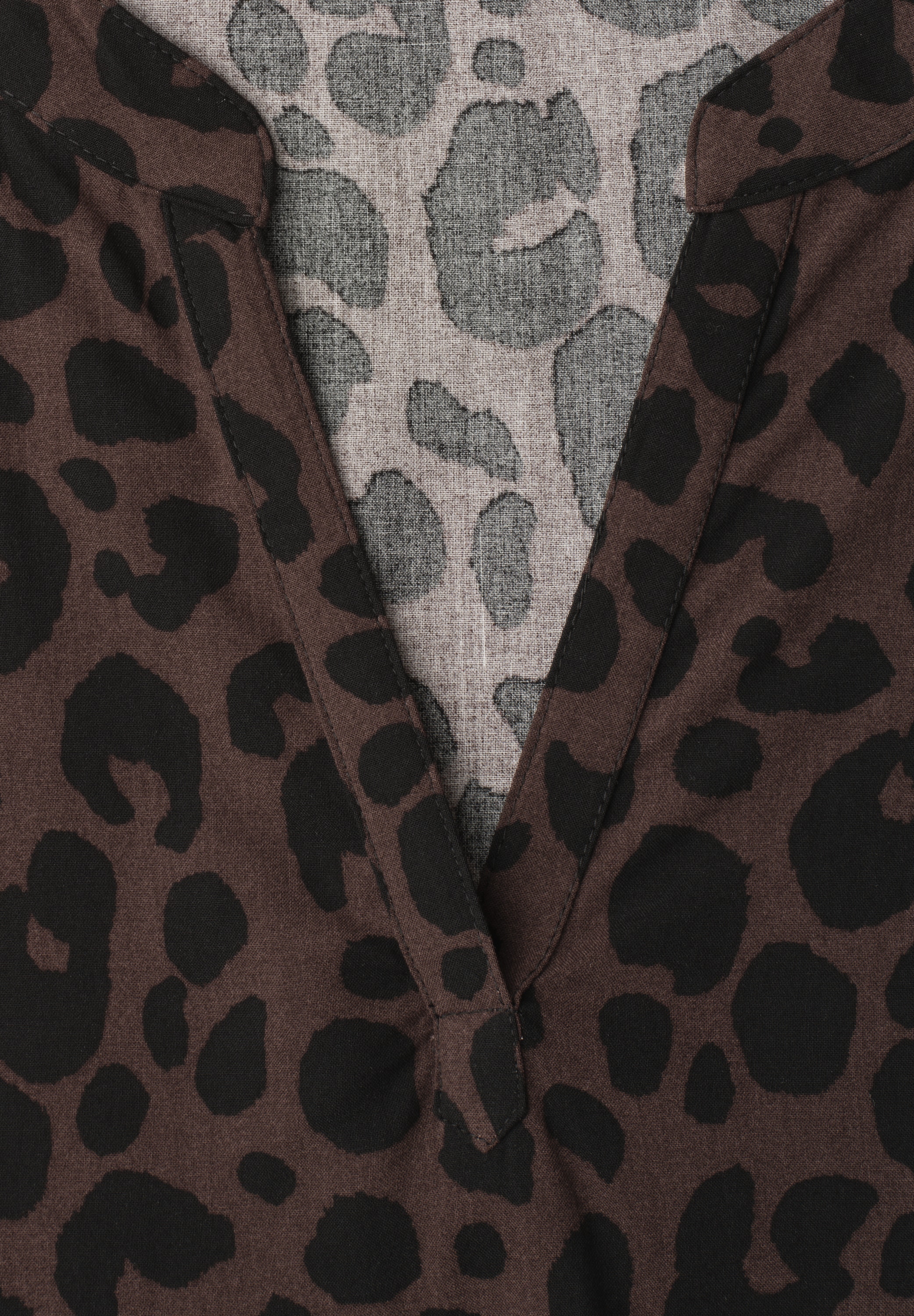 STREET ONE Shirtbluse mit geschlitztem Rundhalsausschnitt