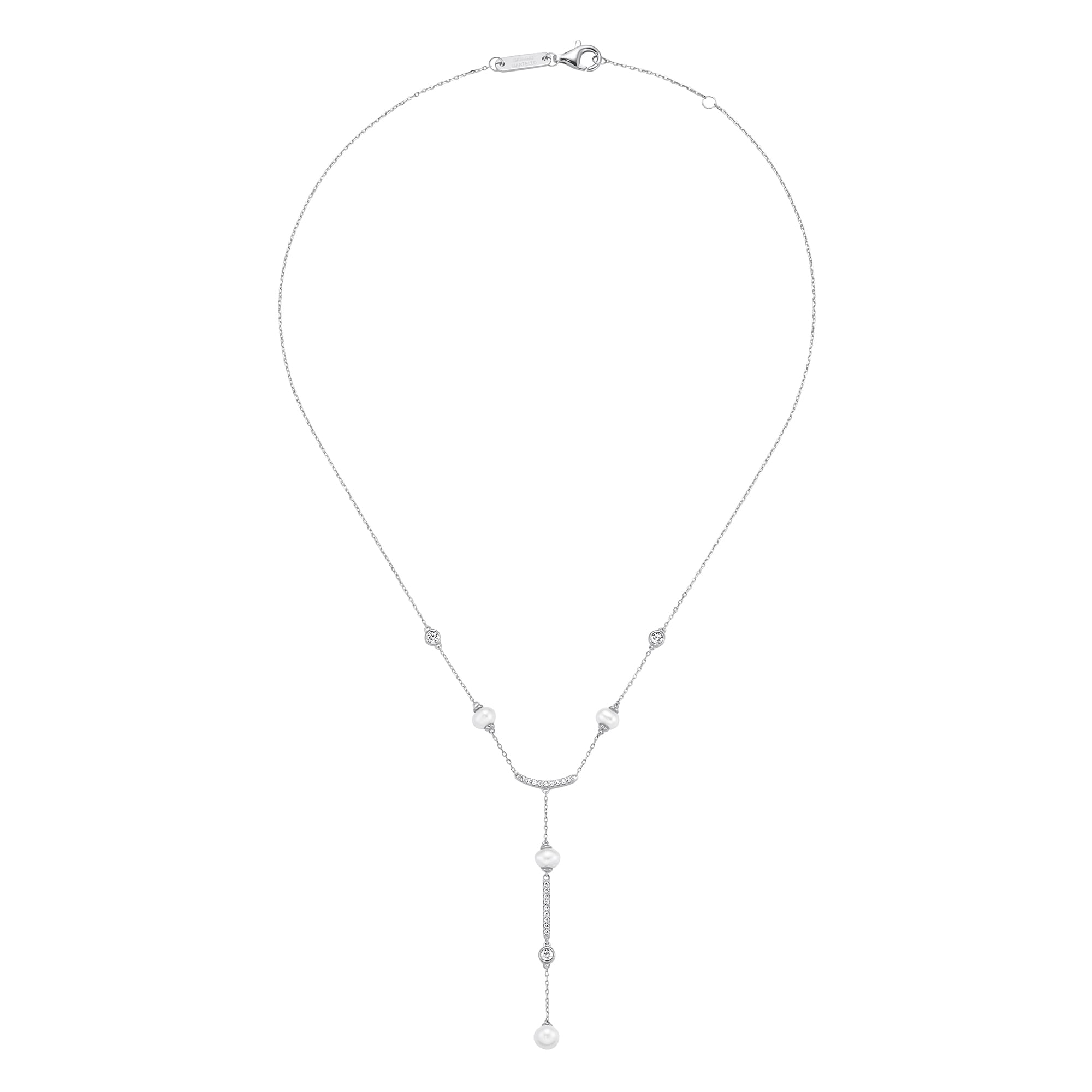 GIORGIO MARTELLO MILANO Collier »mit Süßwasser-Perlen und Zirkonia, Silber 925«