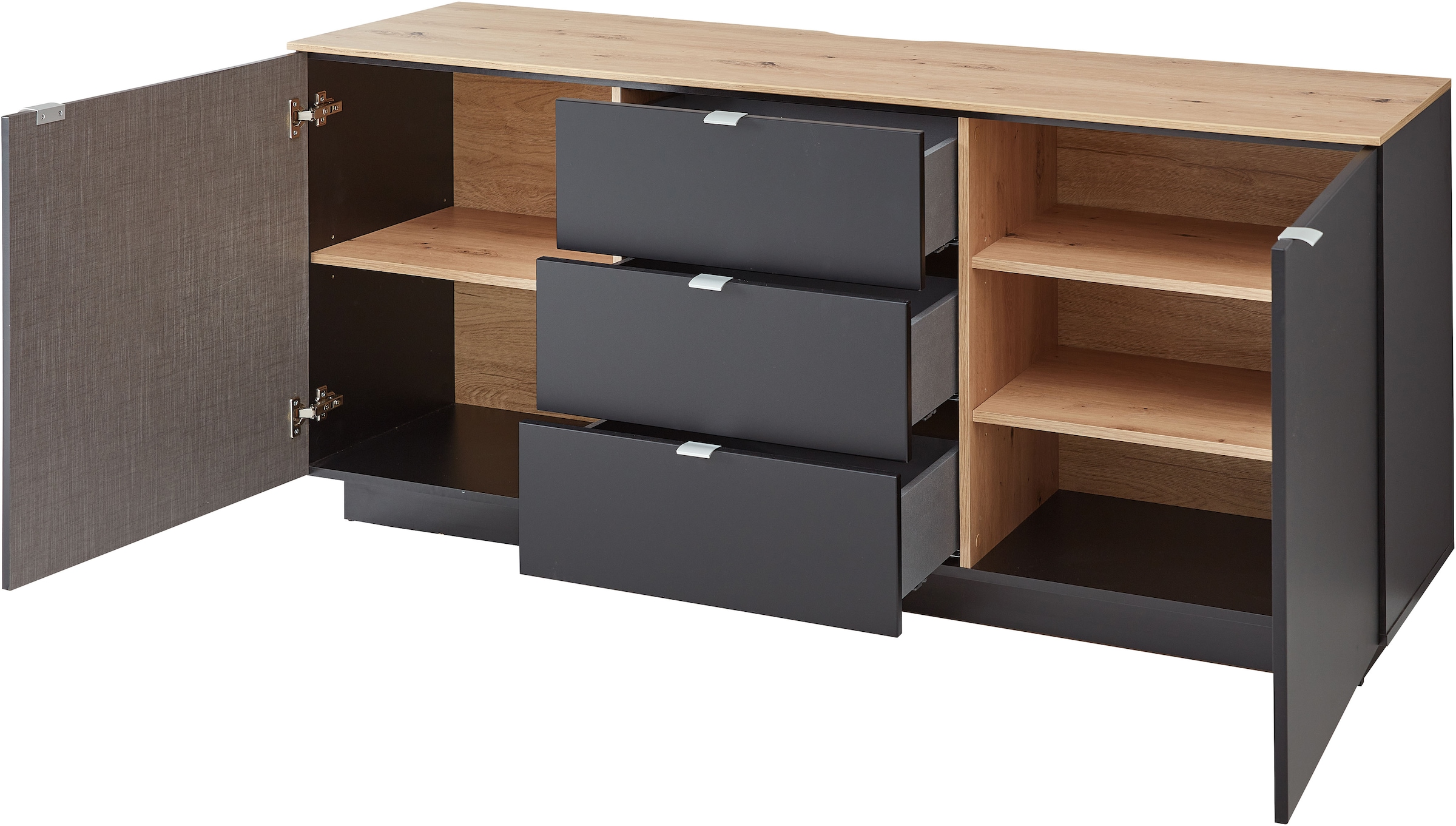 Innostyle TV-Schrank »Core, TV-Sideboard Stellmaß B/H/T 180x77x44 cm«, (1 St.), TV-Sideboard mit 2 Holztüren und 3 Schubkästen