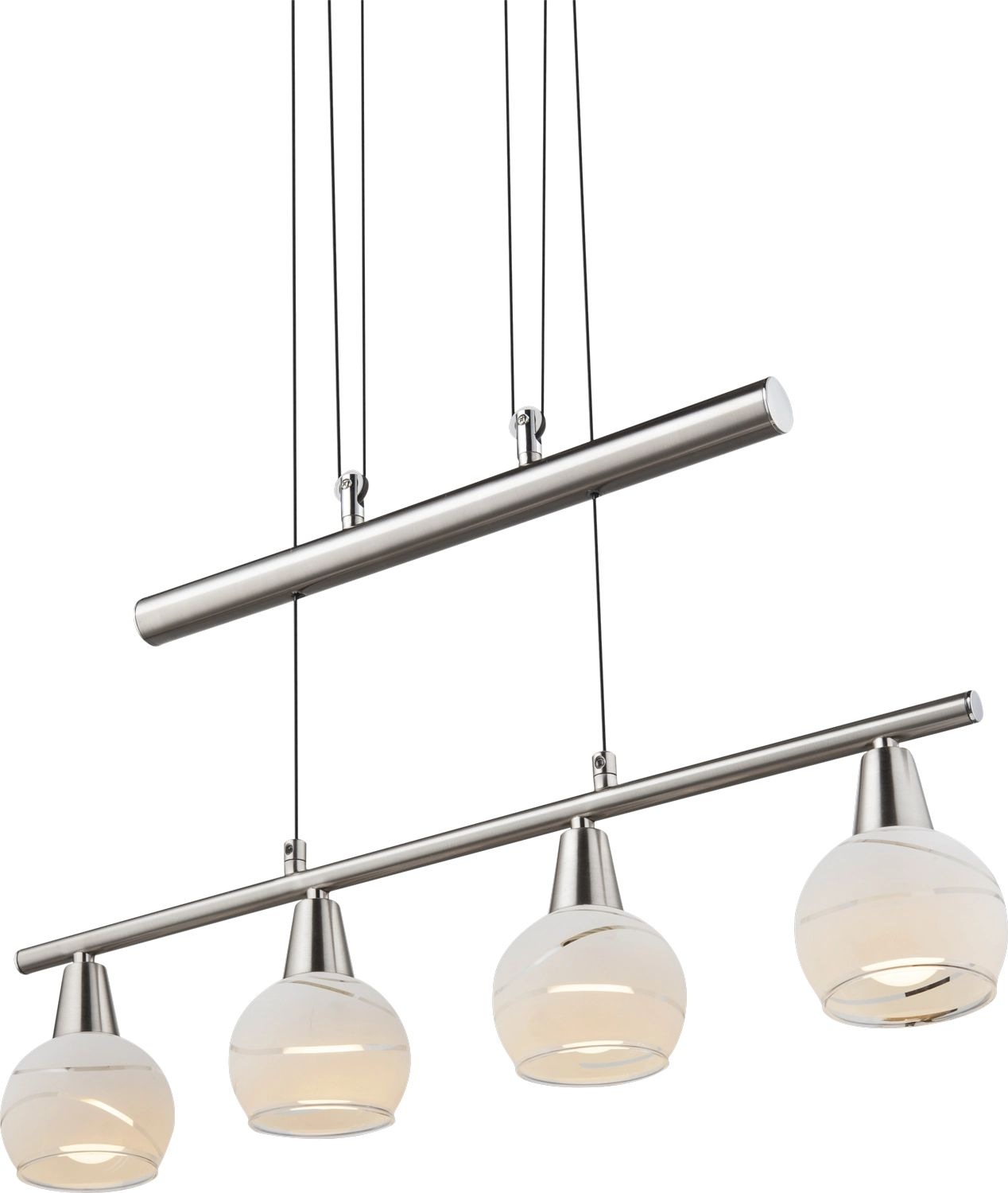GLOBO LIGHTING LED-Hängeleuchte »ELLIOTT«, Leuchtmittel E14 | Leuchtmittel wechselbar, Hängelampe, höhenverstellbar, Glas satiniert, Esstisch, Esszimmer