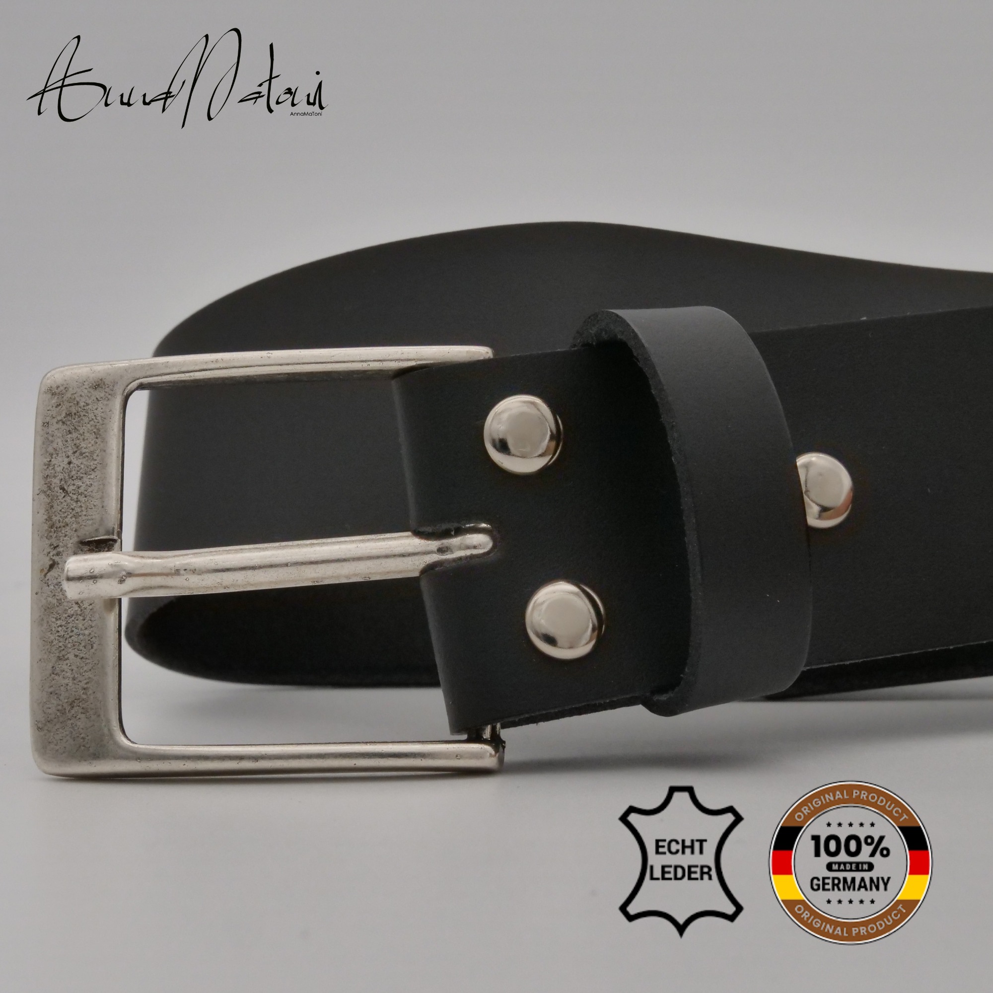 Thumbnail - AnnaMatoni Ledergürtel "AnnaMatoni Herren Ledergürtel Made in Germany 4cm echt Leder"