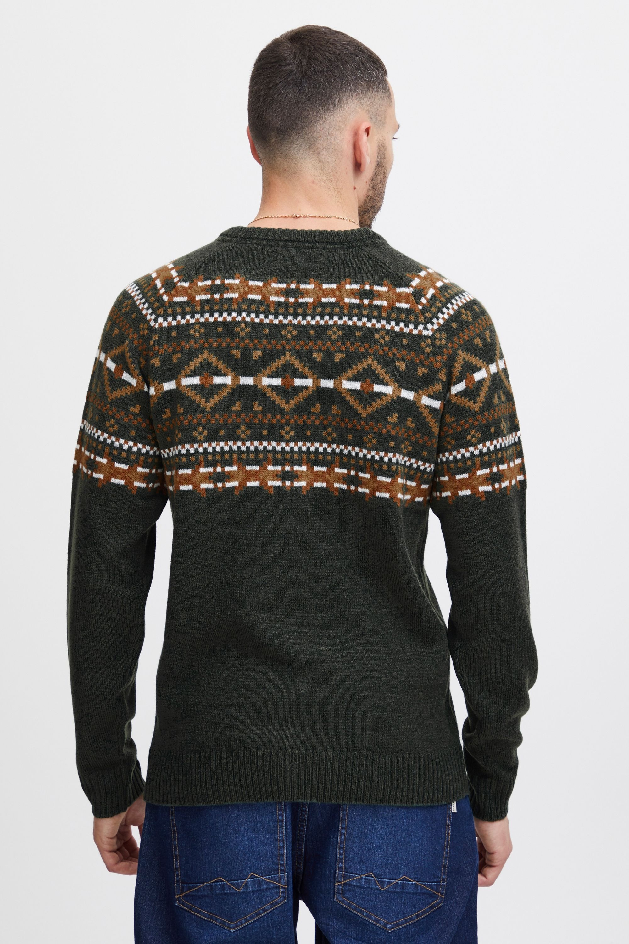 Strickfleece-Pullover BLEND "Strickpullover BHNilas", Herren, Gr. 3XL, grün (deep forest), Obermaterial: 100% Polyacryl PAN., Pullover 6