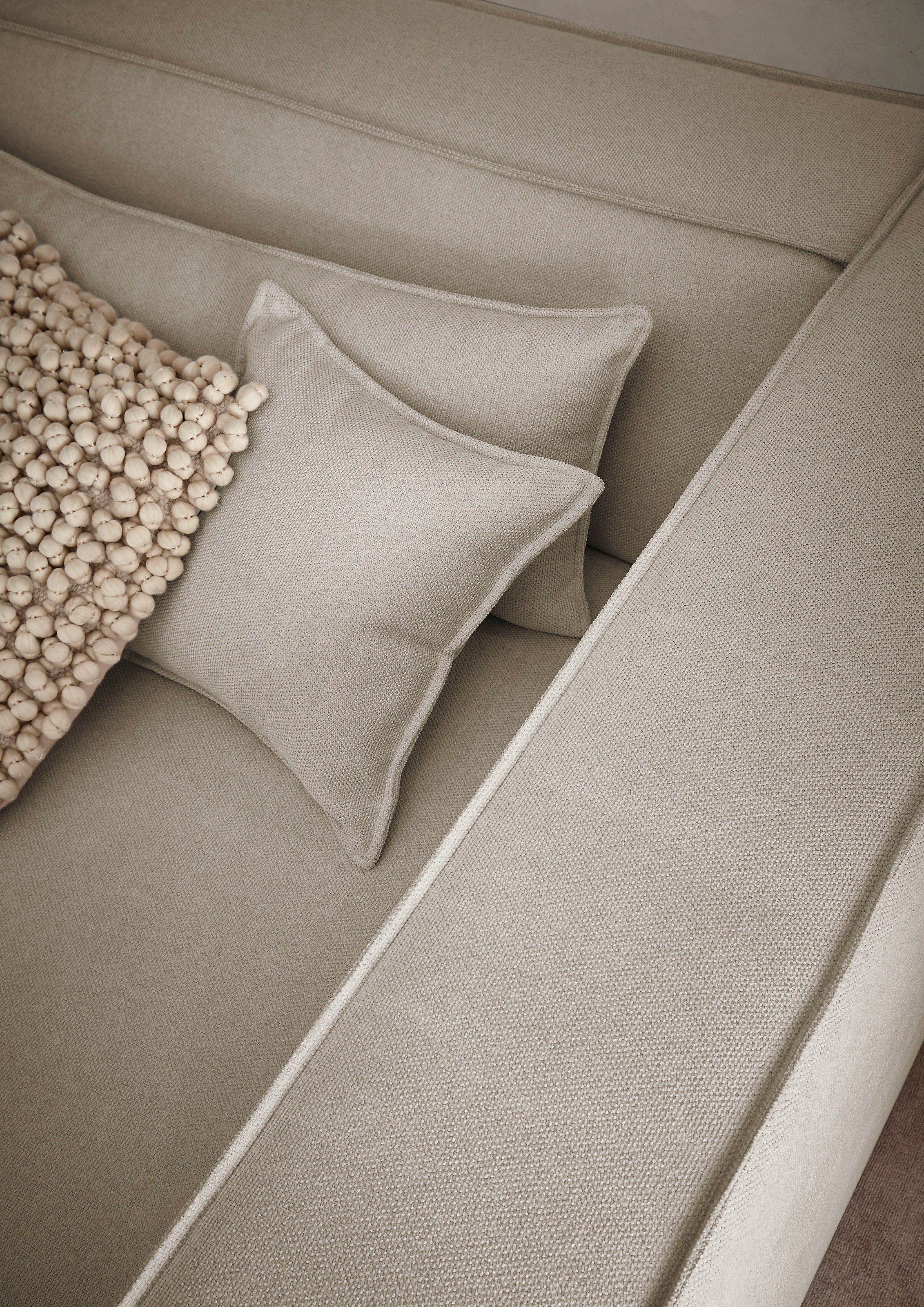 LeGer Home by Lena Gercke 3-Sitzer »PIARA, Couch mit Kedernaht, Sofa in Cord oder Leinenoptik«, schwarze Füße, bequemer Sitzkomfort