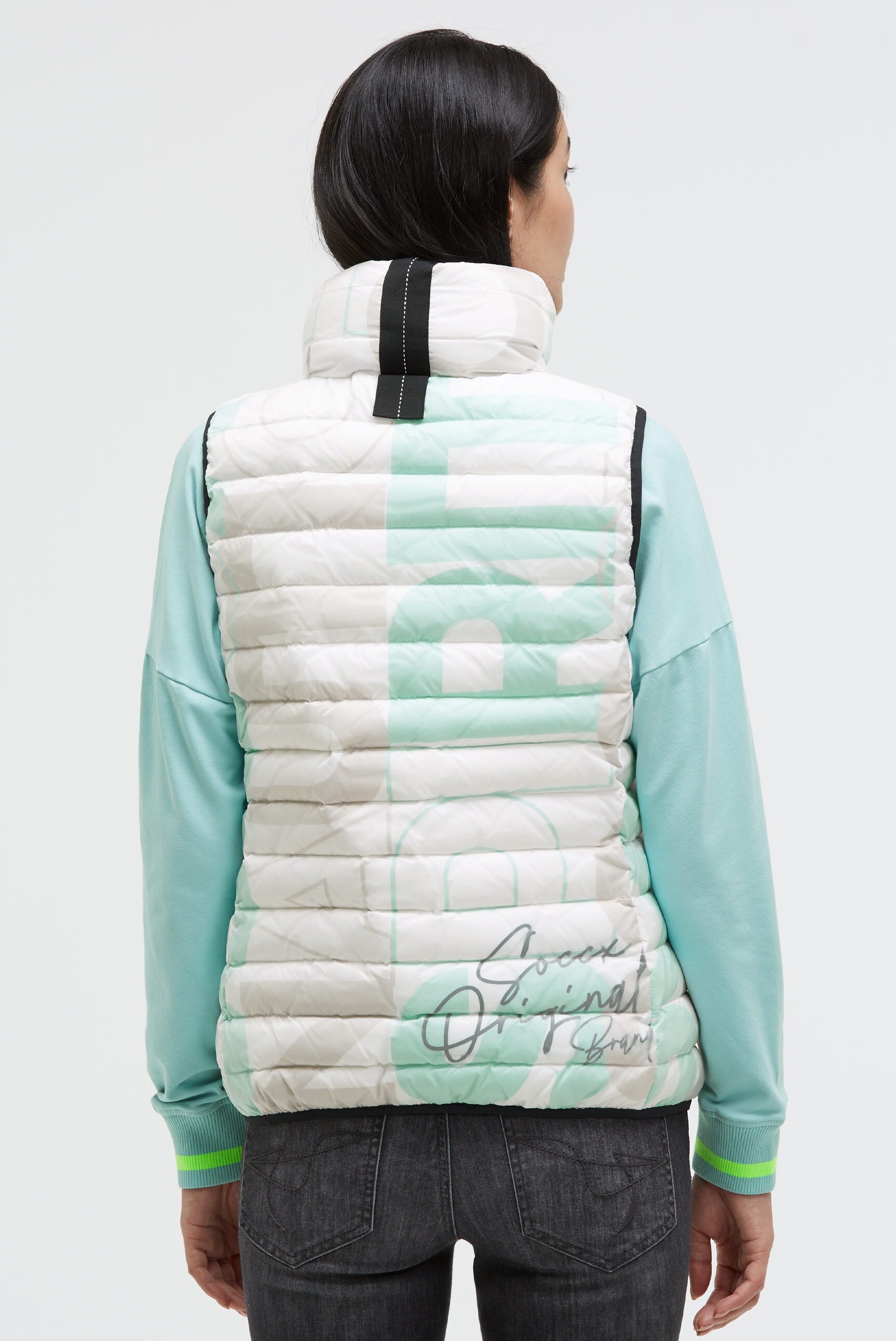 SOCCX Steppweste mit integrierter Kapuze im Stehkragen