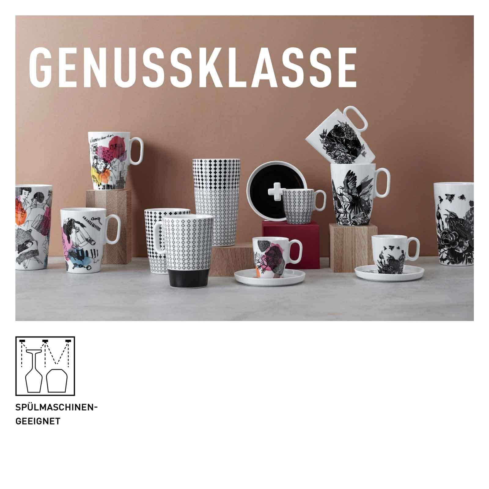 Ritzenhoff Becher »Kaffeebecher XL Genussklasse 525 ml schwarz-weiß«