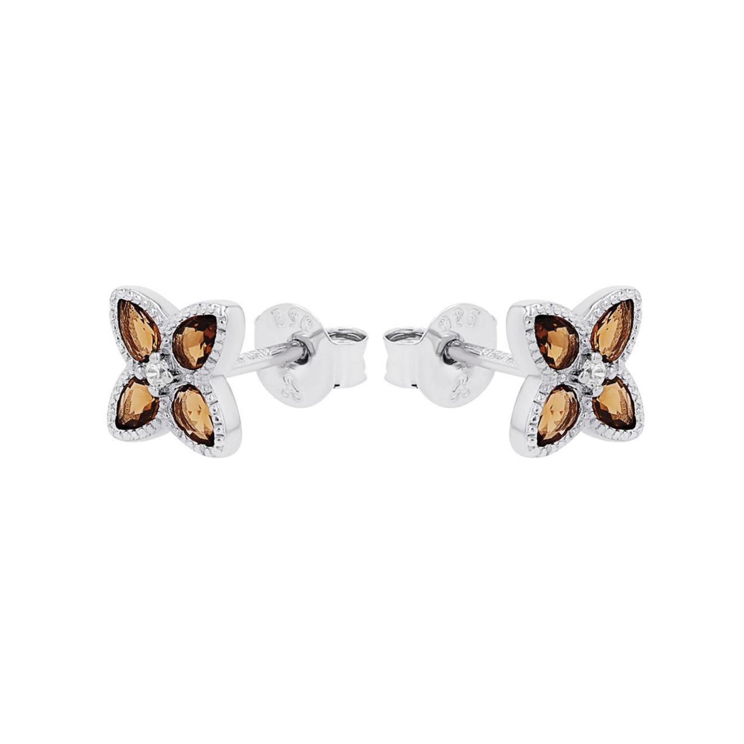 Amor Paar Ohrstecker »Schmuck Geschenk, Kleeblatt« mit Zirkonia (synth.), Glasstein