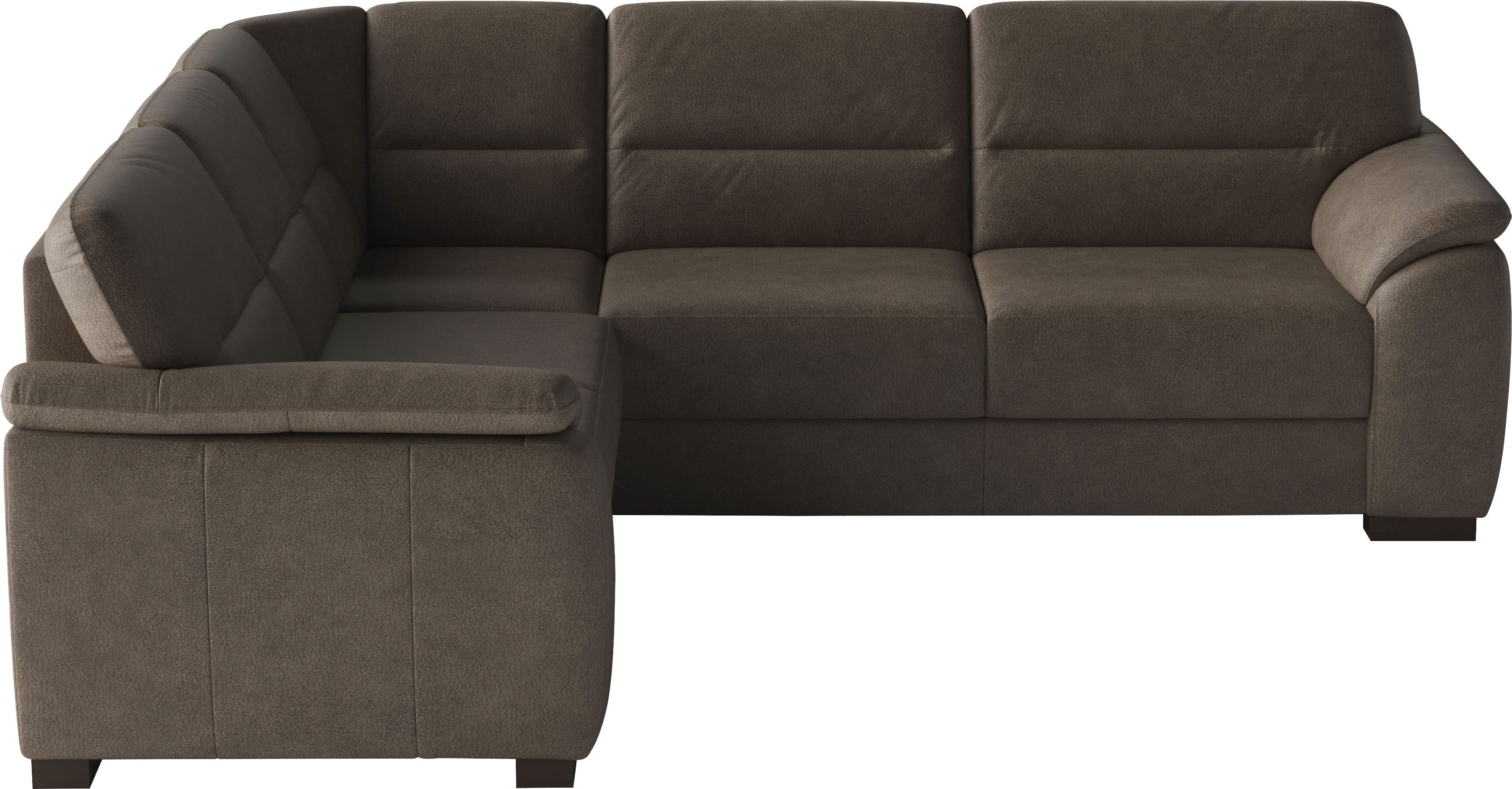 sit&more Ecksofa "Montego L-Form, B: 256 cm, große Stoffauswahl, Komfortsitzhöhe 46 cm" mit Schlaffunktion und Schubkasten mit Stauraum