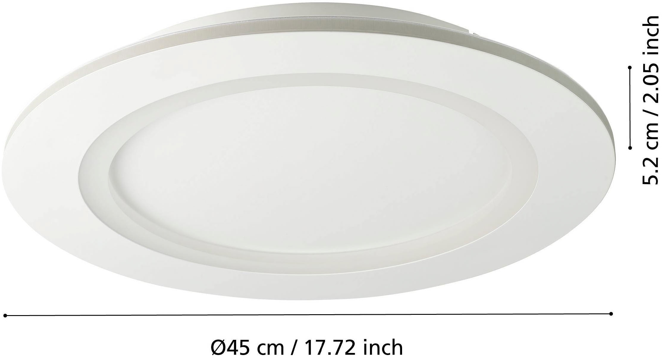 EGLO Deckenleuchte »Padrogiano-Z Deckenlampe, ZigBee 3.0, App und Sprachsteuerung, Lampe« LED-Modul 1 Stk. Kaltweiß | RGB ZigBee, App und Sprachsteuerung Alexa, RGB Rahmen, dimmbar, Ø 45 cm