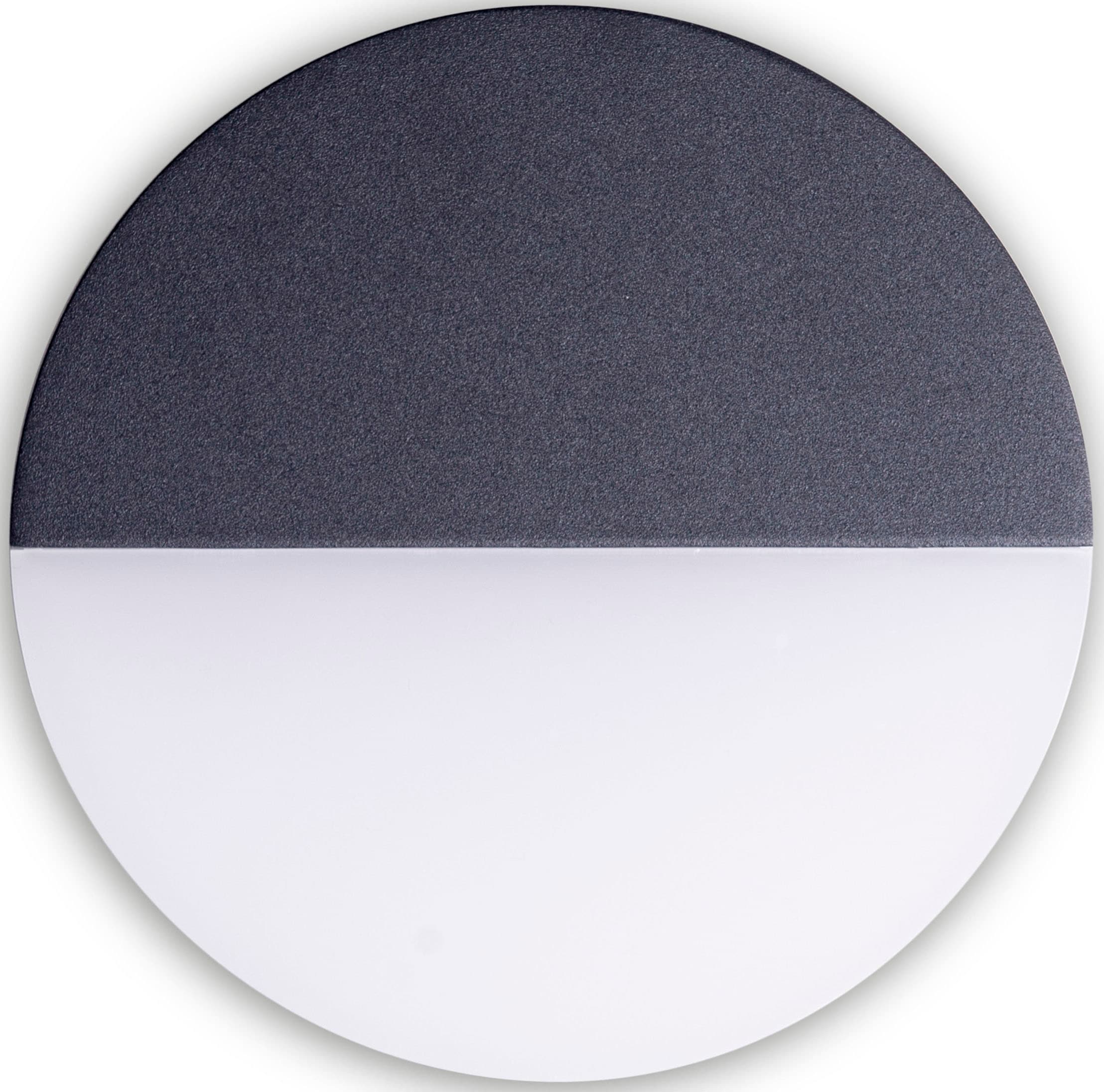 näve LED Außen-Wandleuchte »Sobrio«, 1 flammig, Leuchtmittel LED-Board | LED fest integriert, Wandleuchte, Terrasse, anthrazit, Ø: 18cm, LED warmweiß