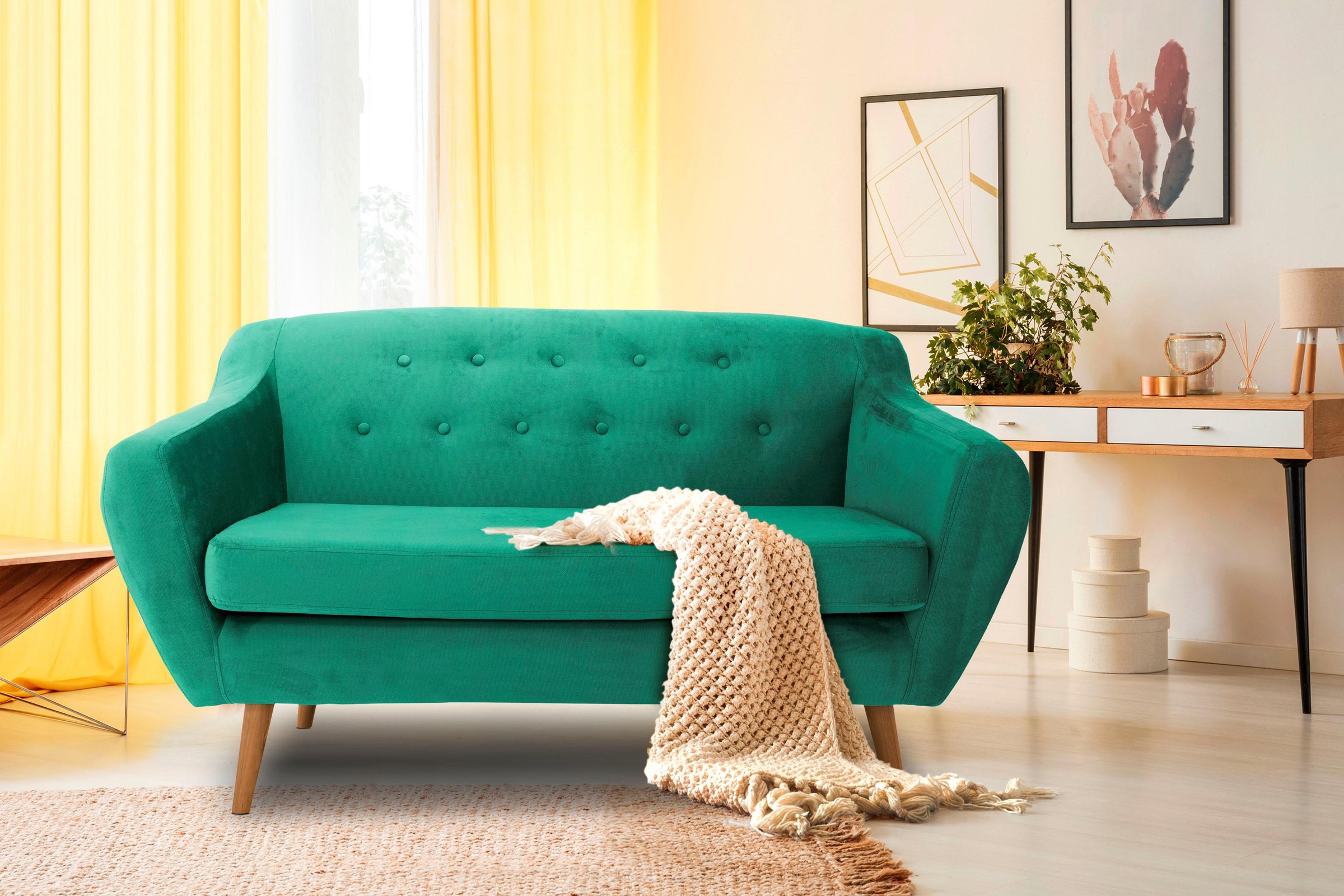 Home affaire 2-Sitzer "Renne" mit Heftung im Rücken im skandinavischem Stil günstig online kaufen