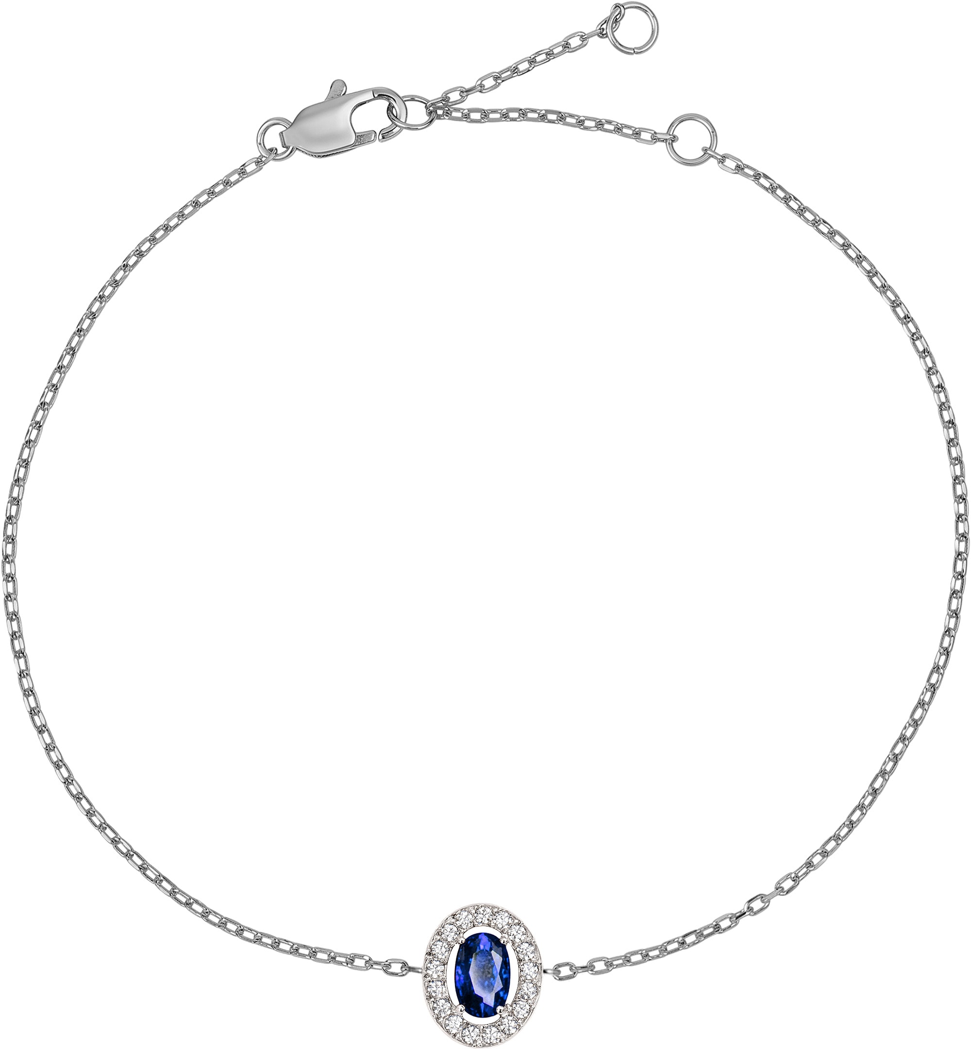 Jacques Lemans Edelstahlarmband »Oval« mit Zirkonia (synth.)