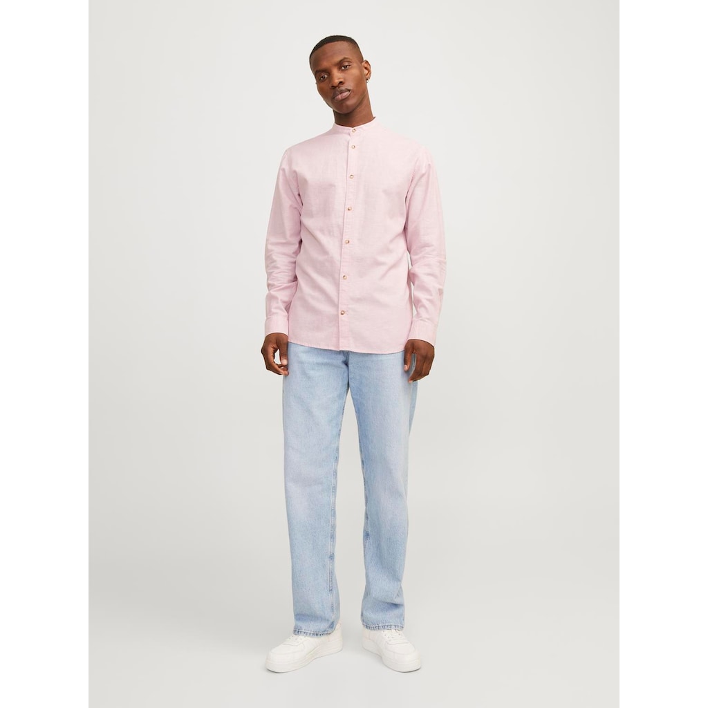 Jack & Jones Langarmhemd »JJESUMMER BAND LINEN BLEND SHIRT LS SN«