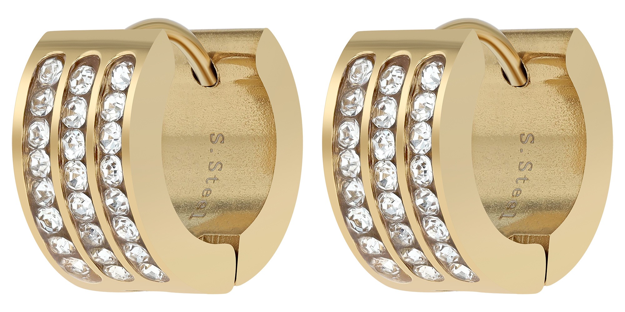 Adelia´s Klappcreolen "Damen Ohrringe – Klappcreole aus Edelstahl mit Stras günstig online kaufen