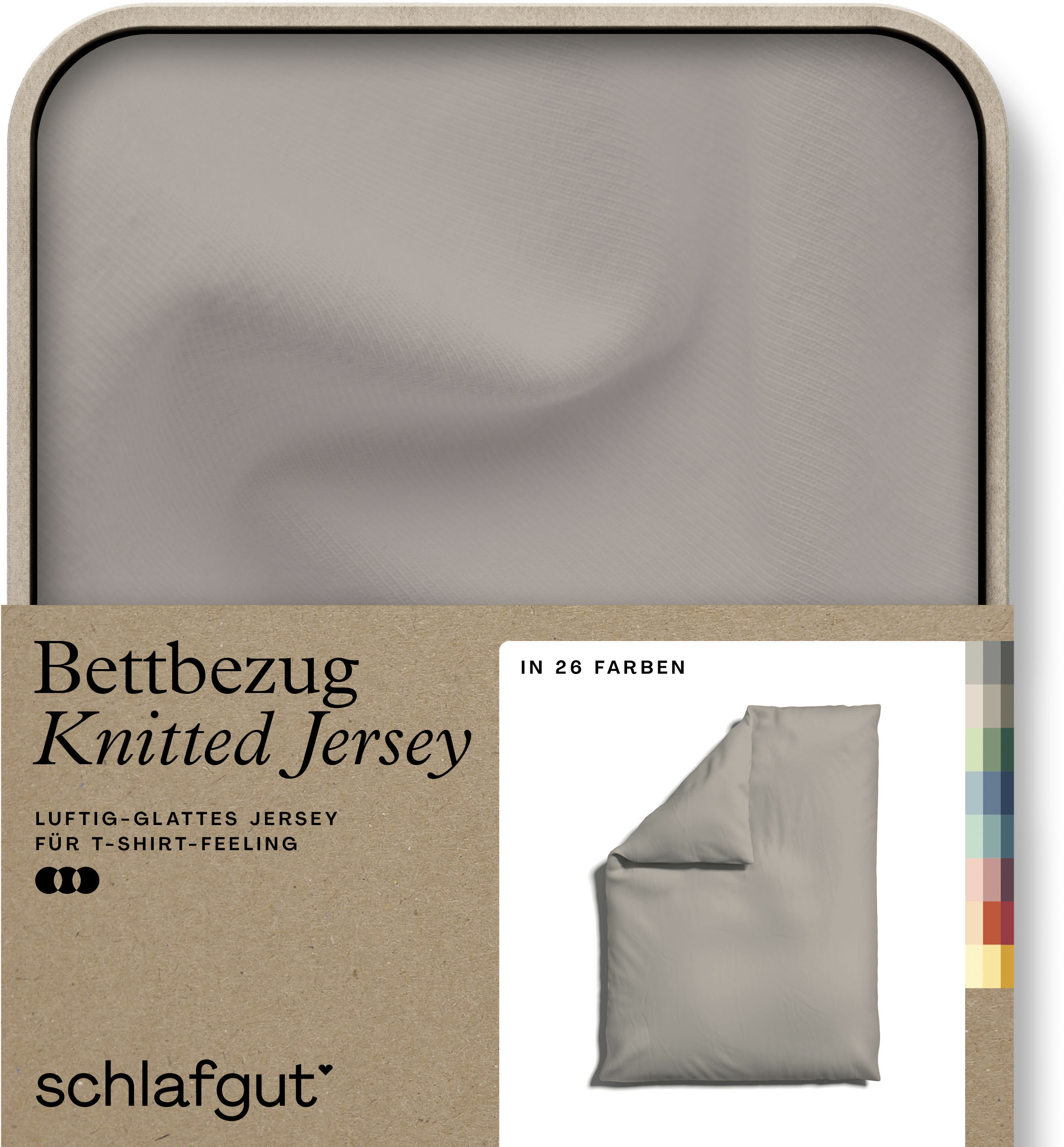 Schlafgut "Premium Bettbezug Knitted Jersey (1 St)" Ton-in-Ton Reißverschluss, Bio-Baumwolle mit Elasthan, Uni, OEKO Tex