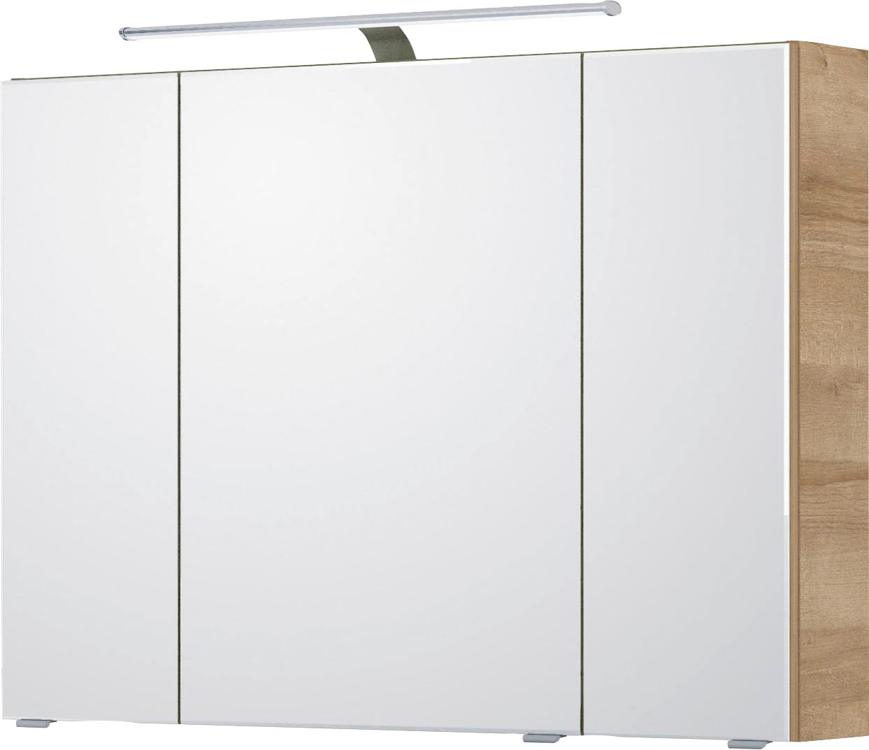 Saphir Badmöbel-Set »6005 Sprint 3-teilig, Keramik-Waschtisch mit LED-Spiegelschrank«, (4 St.), Midischrank, inkl. Türdämpfer, 4 Türen, 4 Schubladen, Bad-Set