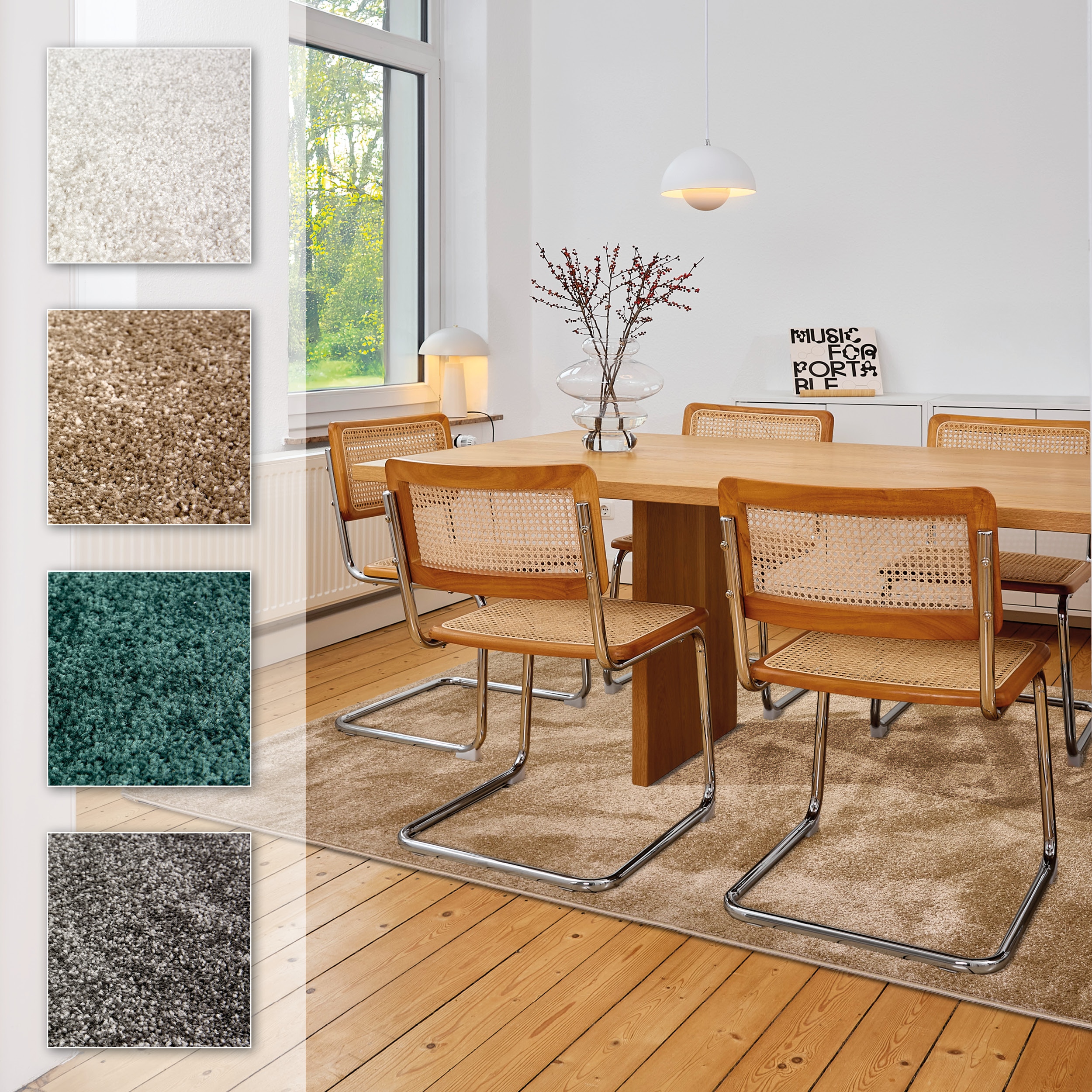 ASTRA "Sam 250" rechteckig 8 mm Höhe weicher Kurzflor, Wohnzimmer, Schlafzimmer