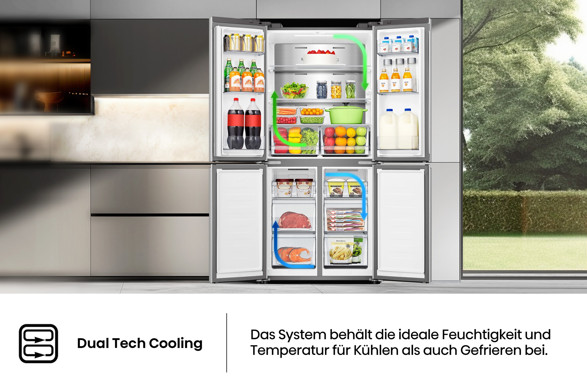 Hisense Multi Door »RQ5P470SAID«, MetalCooling Innenwand